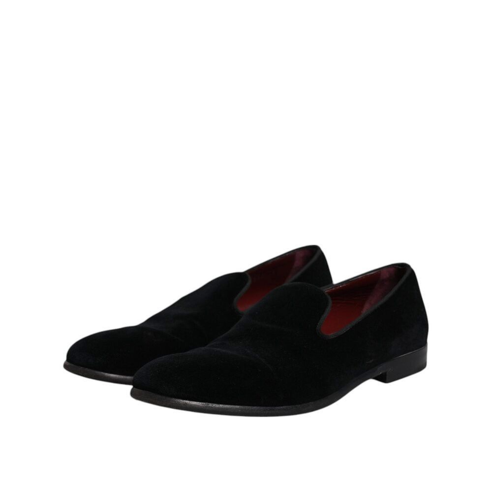 Dolce & Gabbana Dolce & Gabbana Black Velvet Loafers Formal Men Dress Shoes Size US 9 / EU 42 - 3 Thumbnail