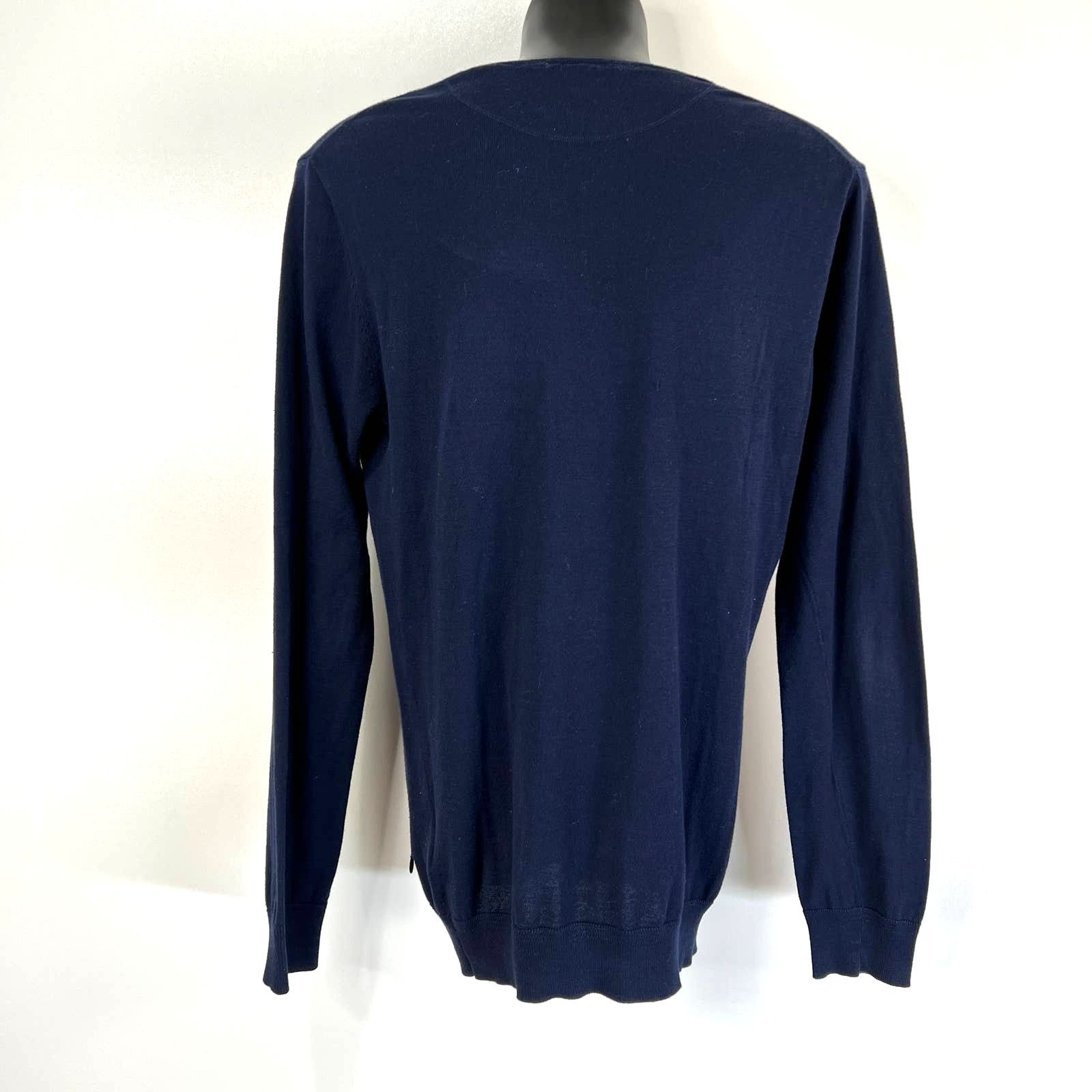 Scotch & Soda Scotch & Soda V Neck Sweater Cotton Navy Blue Long Sleeves Size US L / EU 52-54 / 3 - 7 Thumbnail