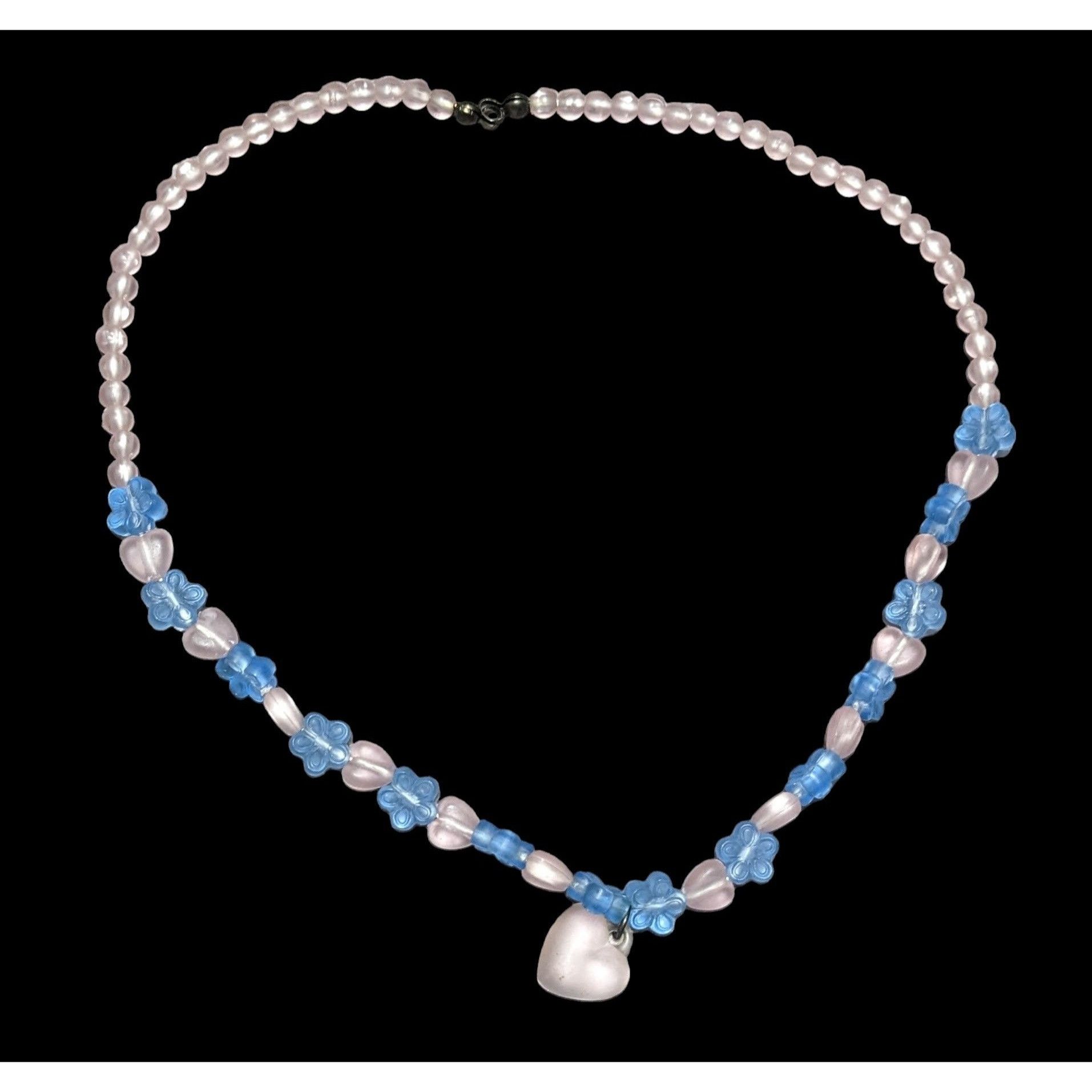 Other Kidcore Coquette Flower Heart Beaded Necklace Size ONE SIZE - 2 Thumbnail