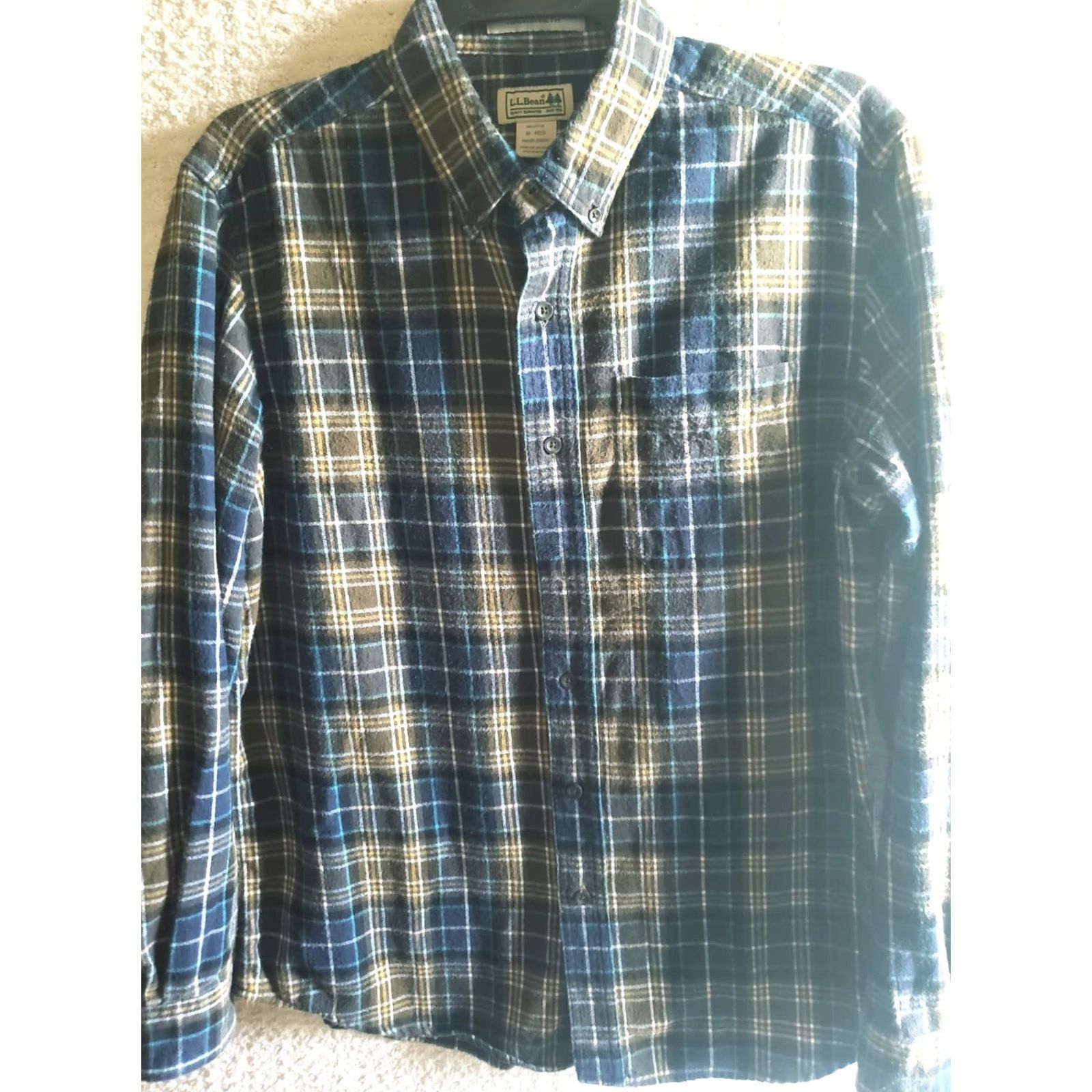 Vintage L.L. Bean Shirt Men Green Blue Plaid Traditional Fit Button-Up Size M Size US M / EU 48-50 / 2 - 2 Thumbnail