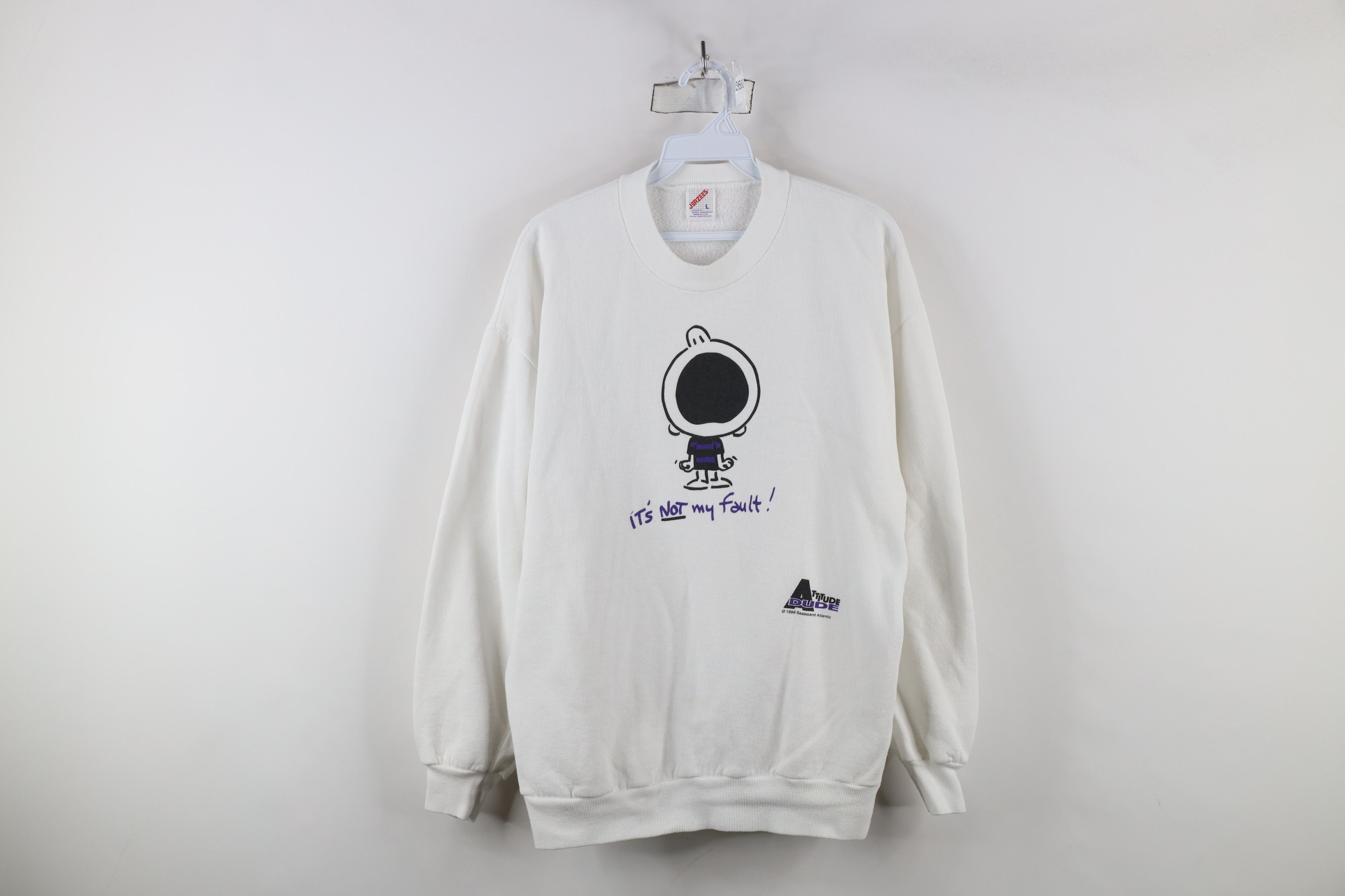Vintage Vintage 90s Streetwear Dude It's Not My Fault Sweatshirt USA Size US L / EU 52-54 / 3 - 1 Thumbnail
