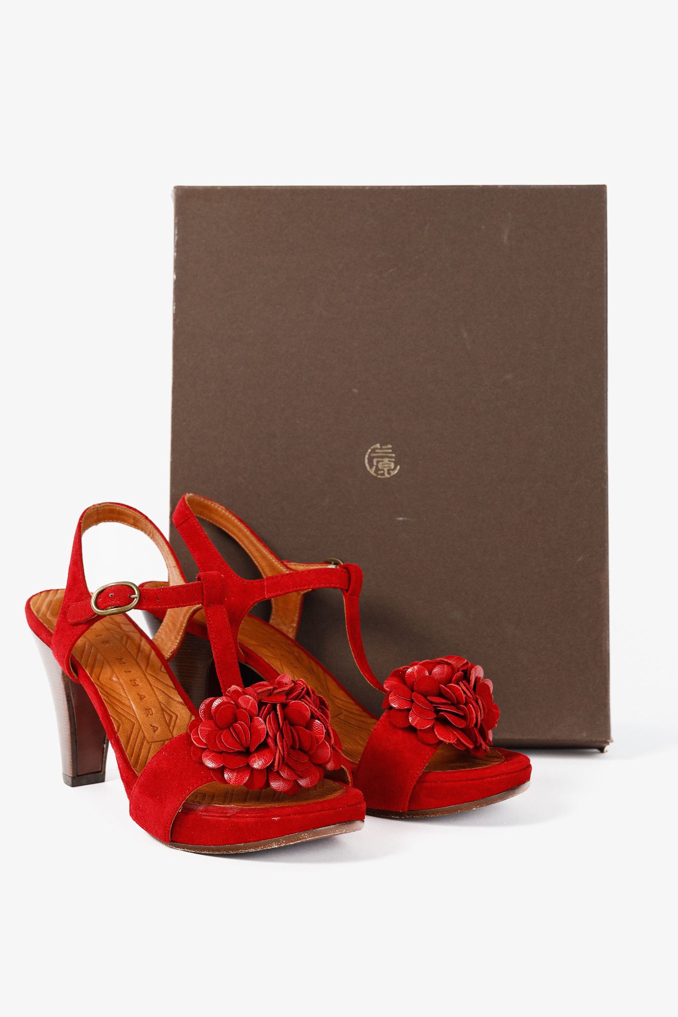 Designer Chie Mihara Xifon Rojo Suede Rosette Sandals Size US 6.5 / IT 36.5 - 12 Thumbnail
