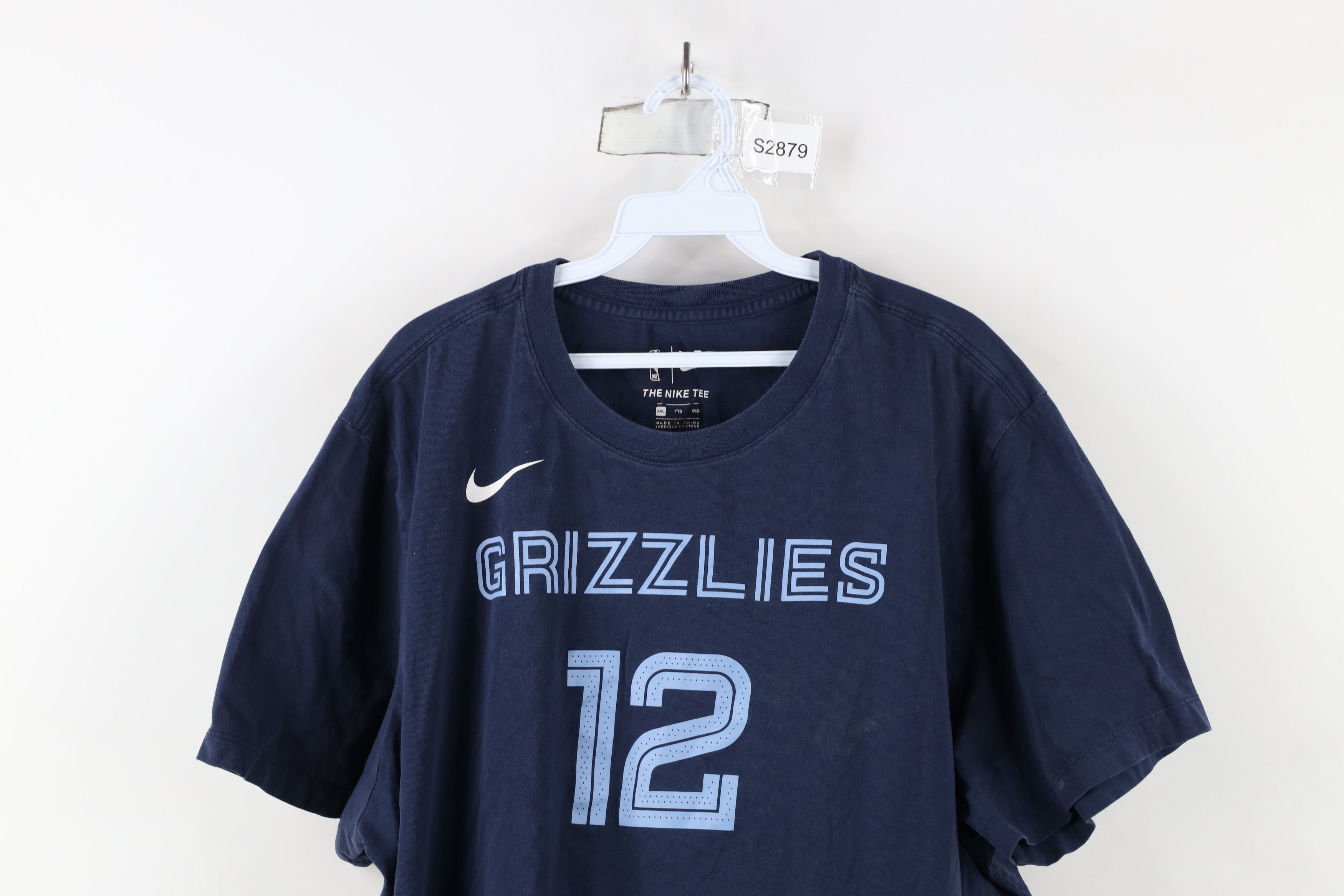 Nike × Vintage Nike Ja Morant Memphis Grizzlies Basketball T-Shirt Blue #12 Size US XXL / EU 58 / 5 - 2 Thumbnail