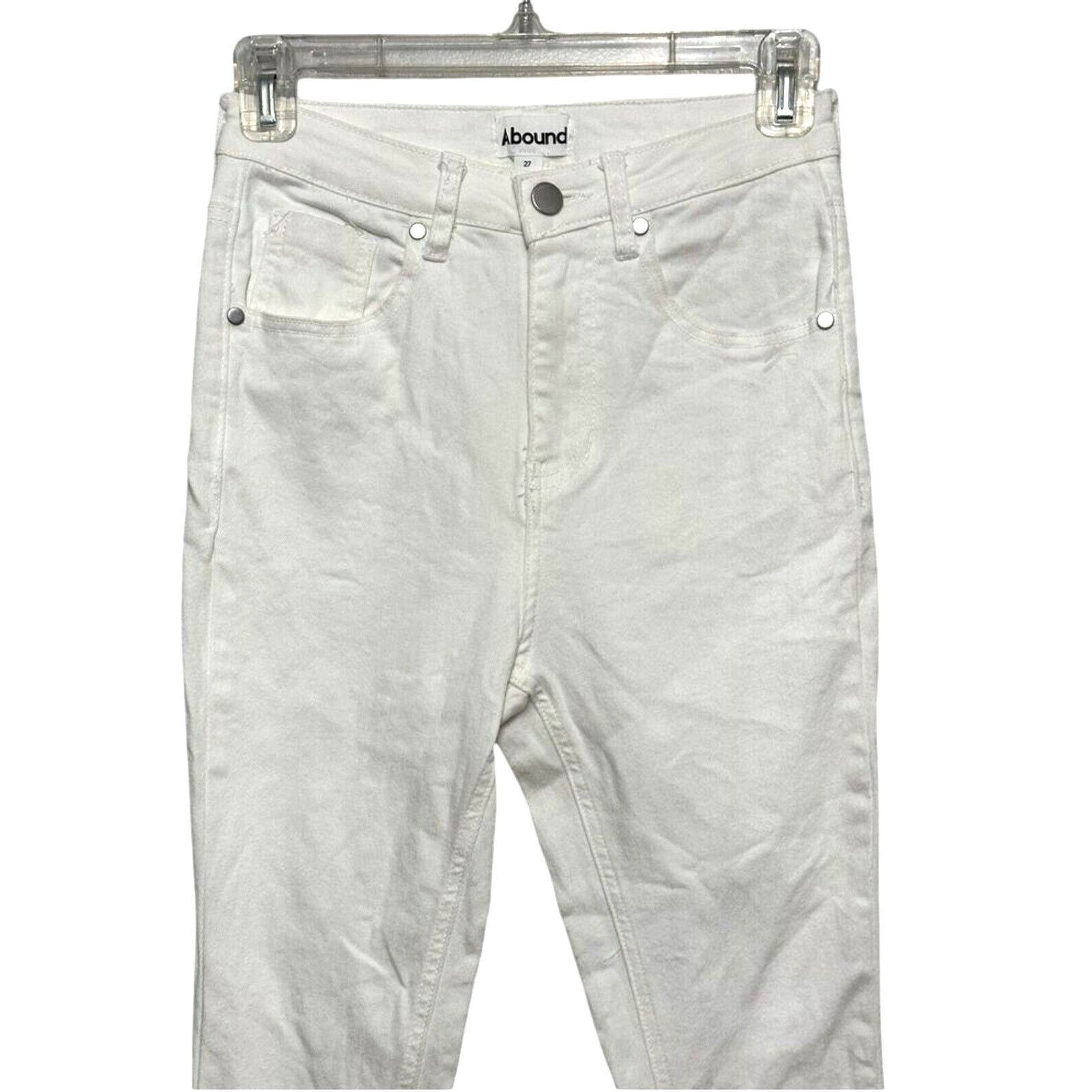 Other Abound Women's White Skinny Mid Rise Jeans Stretch Denim 26 Size 26" / US 2 / IT 38 - 2 Thumbnail