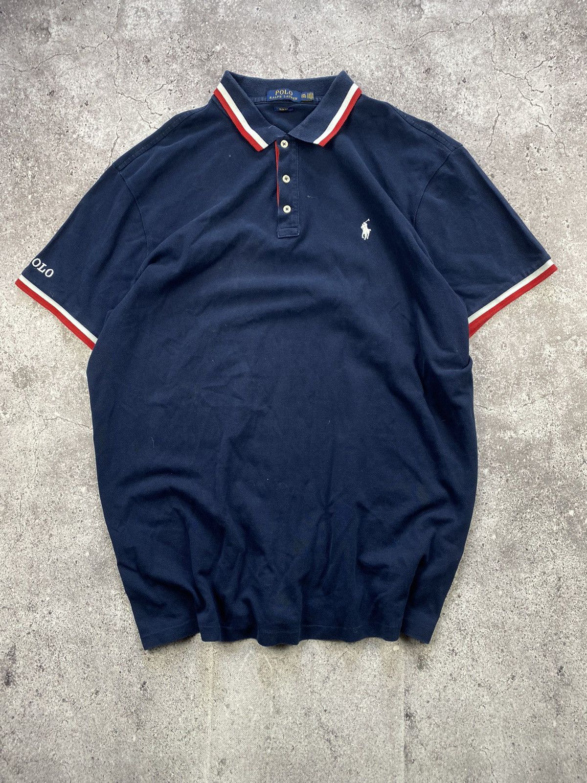 Polo Ralph Lauren × Vintage Vintage 2000s Polo Ralph Lauren Striped Polo Shirt XL-XXL Size US XXL / EU 58 / 5 - 1 Thumbnail