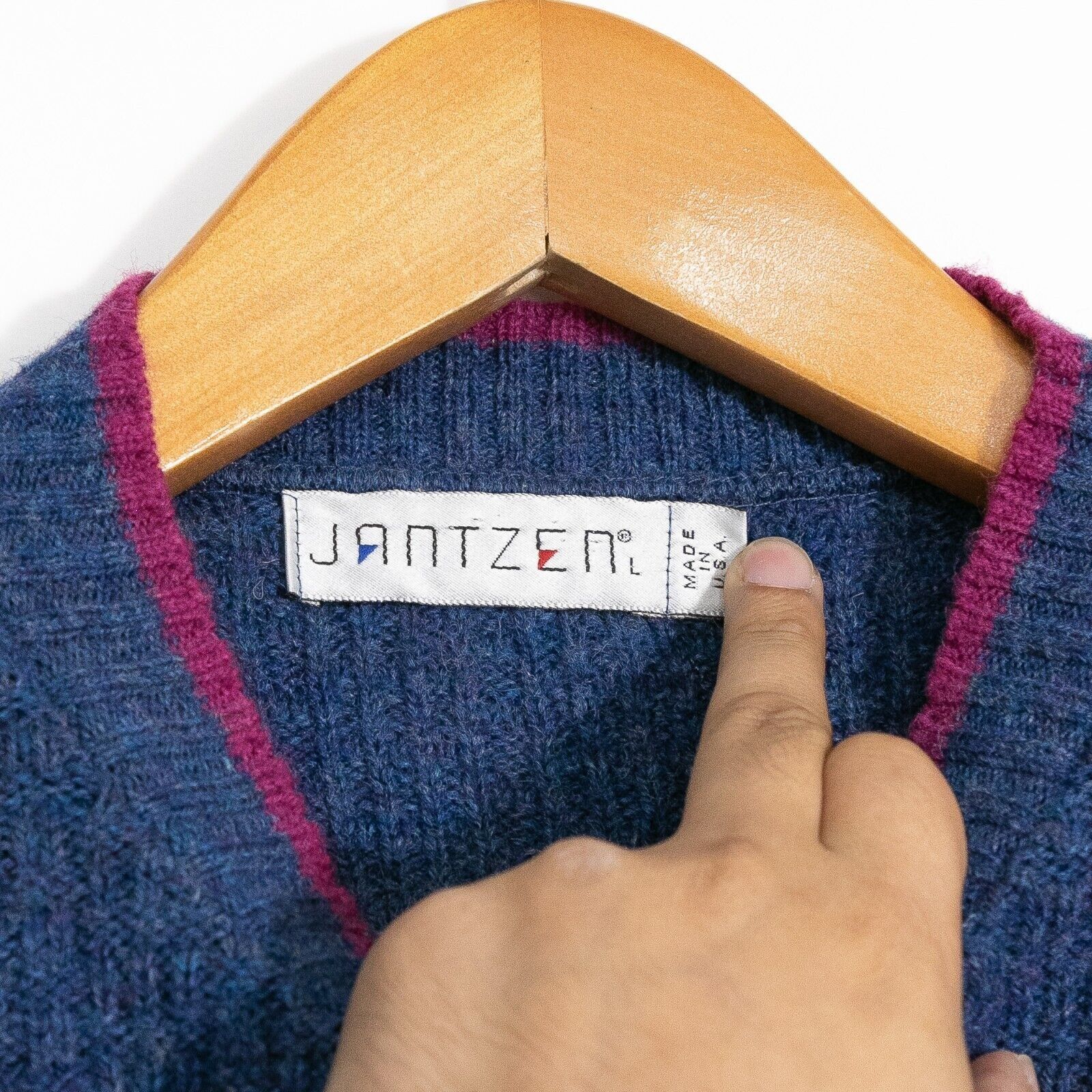 Jantzen × Vintage Vintage Jantzen Fair Isle Striped Sweater Mens Large - Wool Size US L / EU 52-54 / 3 - 4 Thumbnail