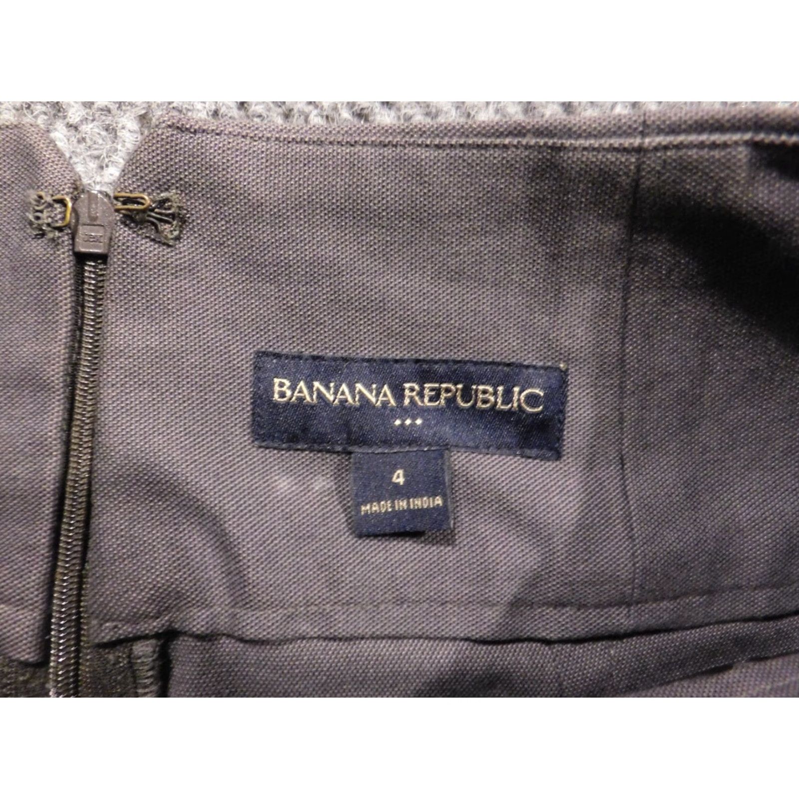Banana Republic Banana Republic Skirt A-Line Zip Women 4 Gray Knee Length Cotton Knit Zipper Lined Casual Vintage No Size 27" / US 4 / IT 40 - 6 Thumbnail