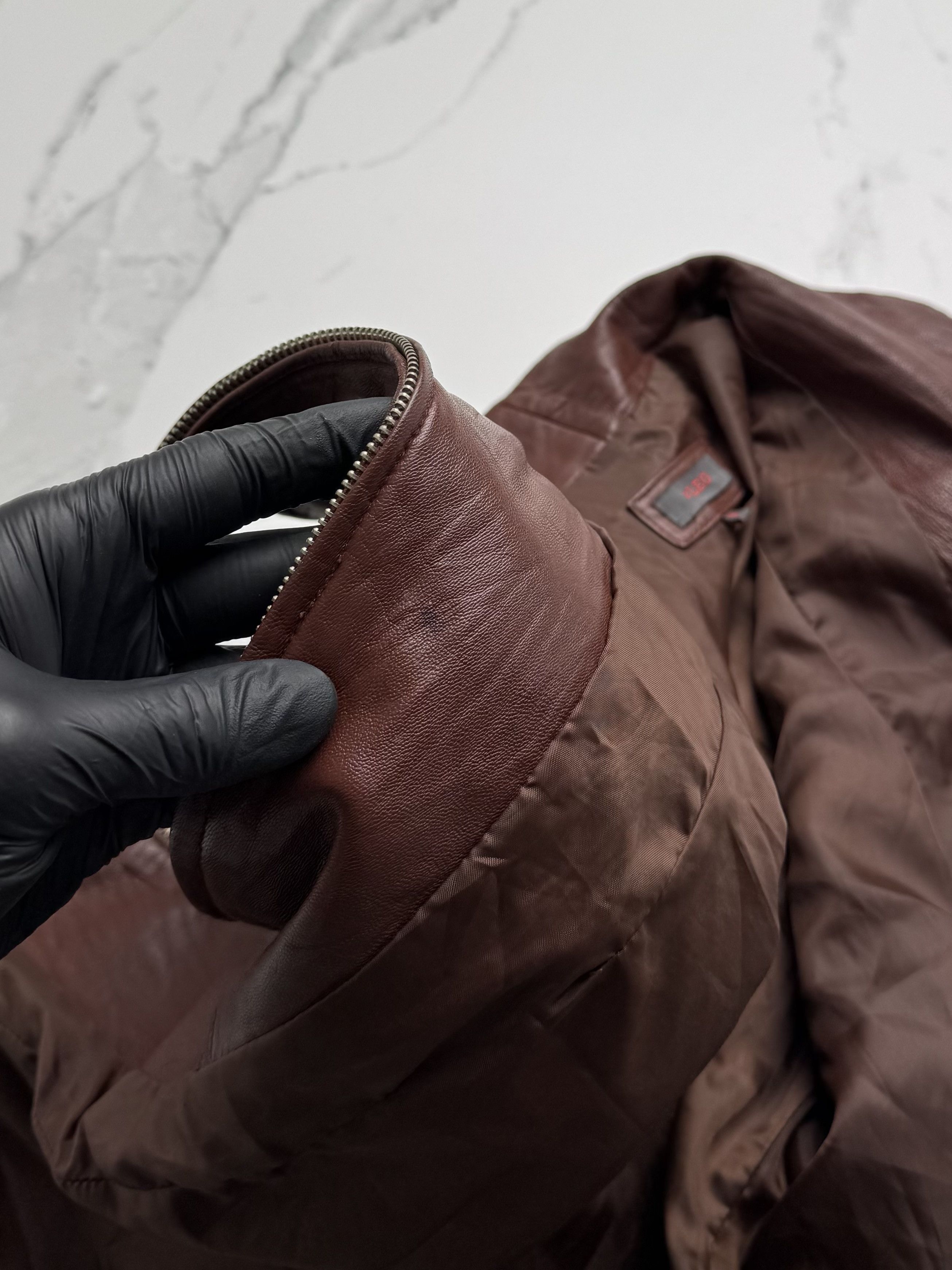 Japanese Brand Vintage Women's Brown Leather Jacket Zip Up Fitted Classic Size M / US 6-8 / IT 42-44 - 11 Thumbnail