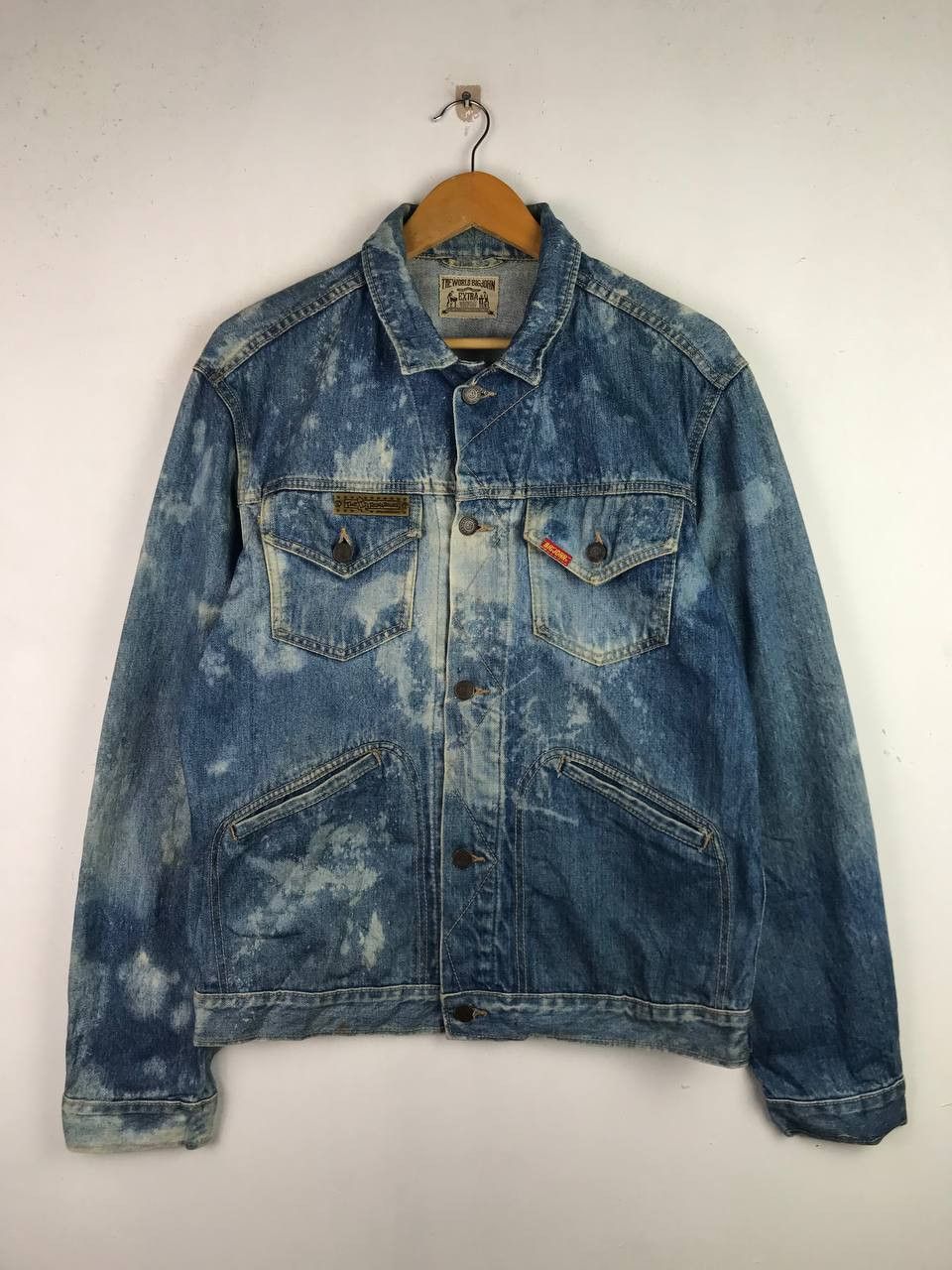 Big John Vintage Distressed 90's Big John Denim Jacket Rare Design Size US L / EU 52-54 / 3 - 1 Thumbnail
