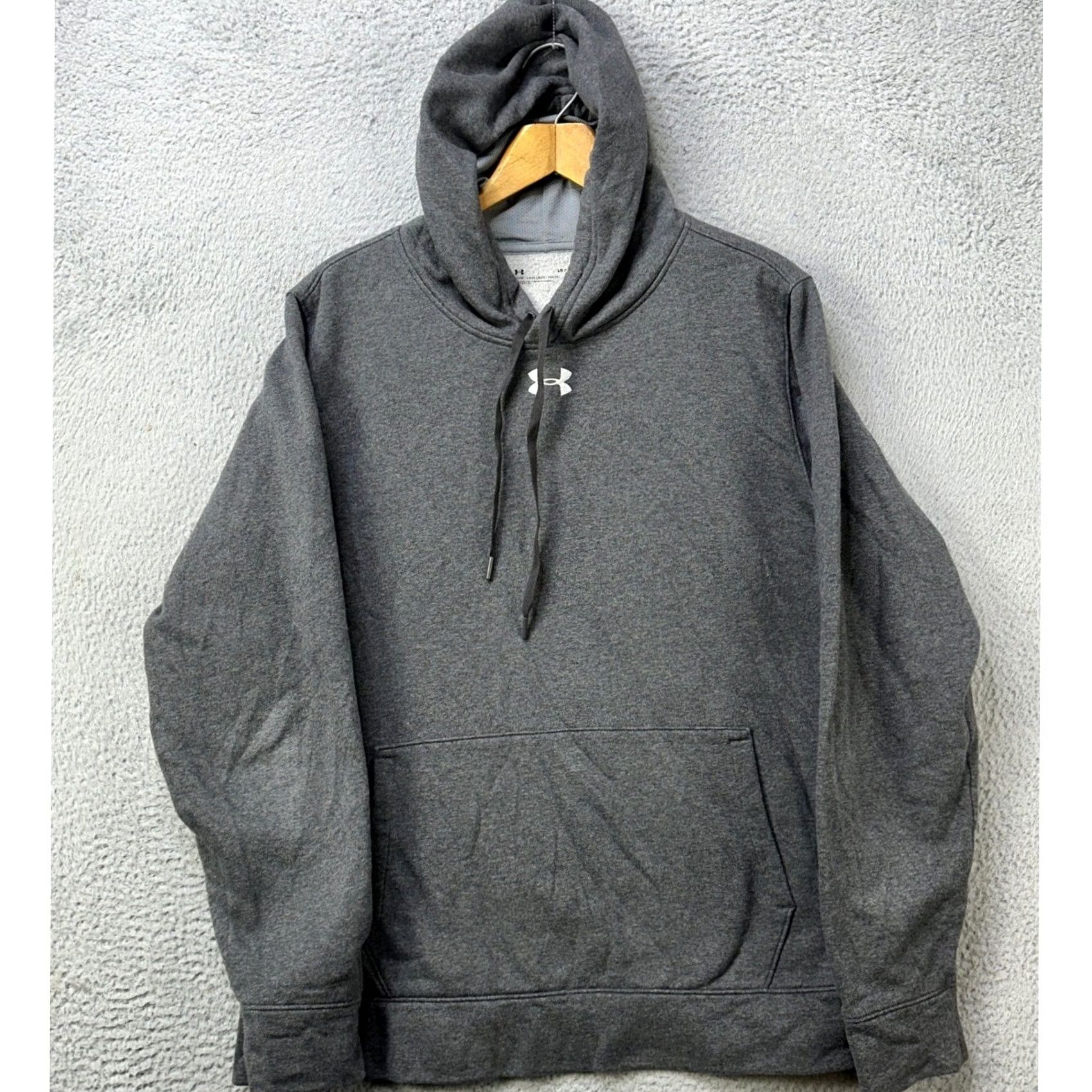 Under Armour Under Armour Pullover Sweatshirt Mens Large Gray Hoodie Drawstring Regular Fit Pockets Logo Size US L / EU 52-54 / 3 - 2 Thumbnail