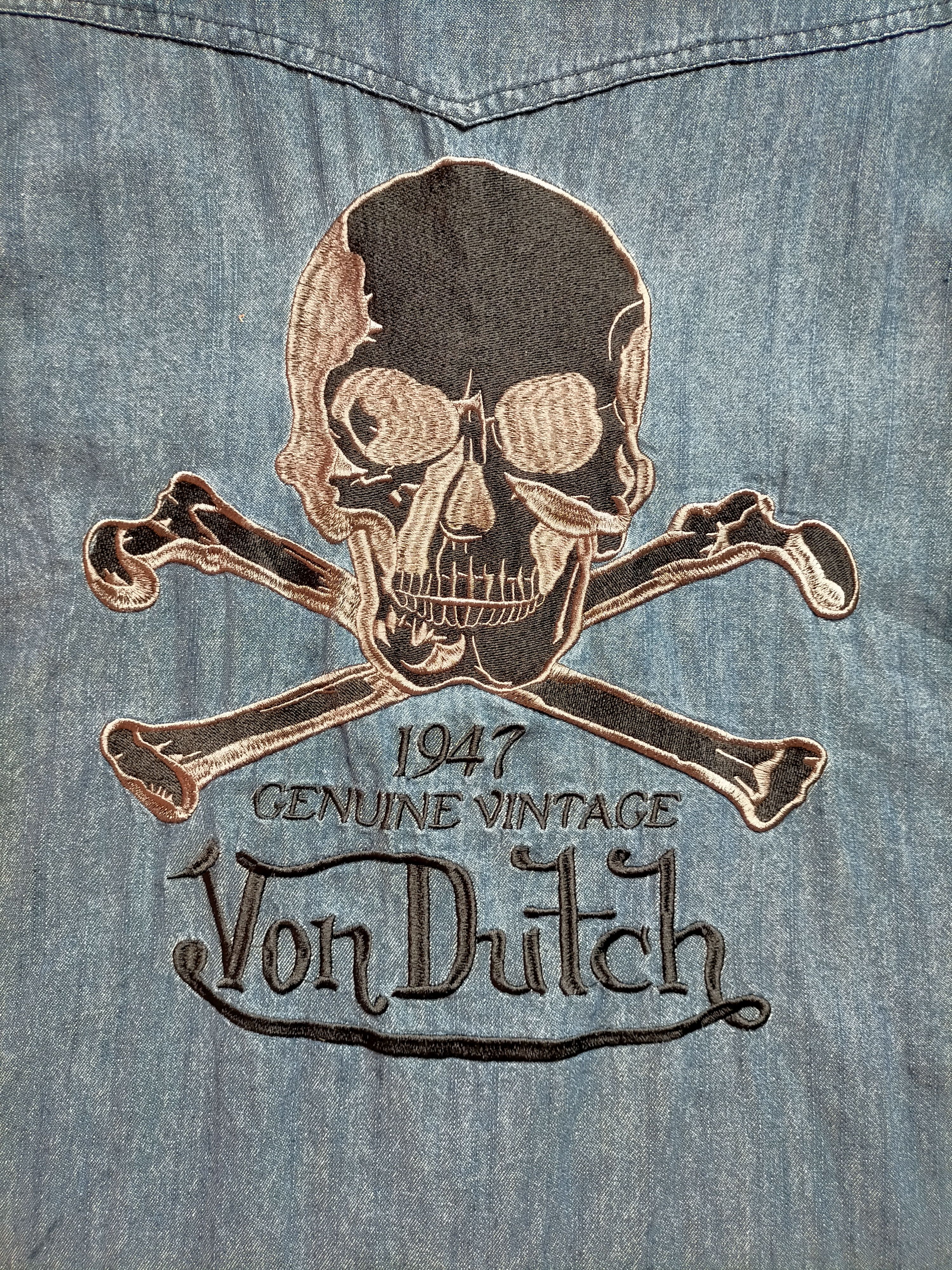 Von Dutch Von Dutch Denim Western Skulls Embroidered Button ups Size US XL / EU 56 / 4 - 9 Thumbnail