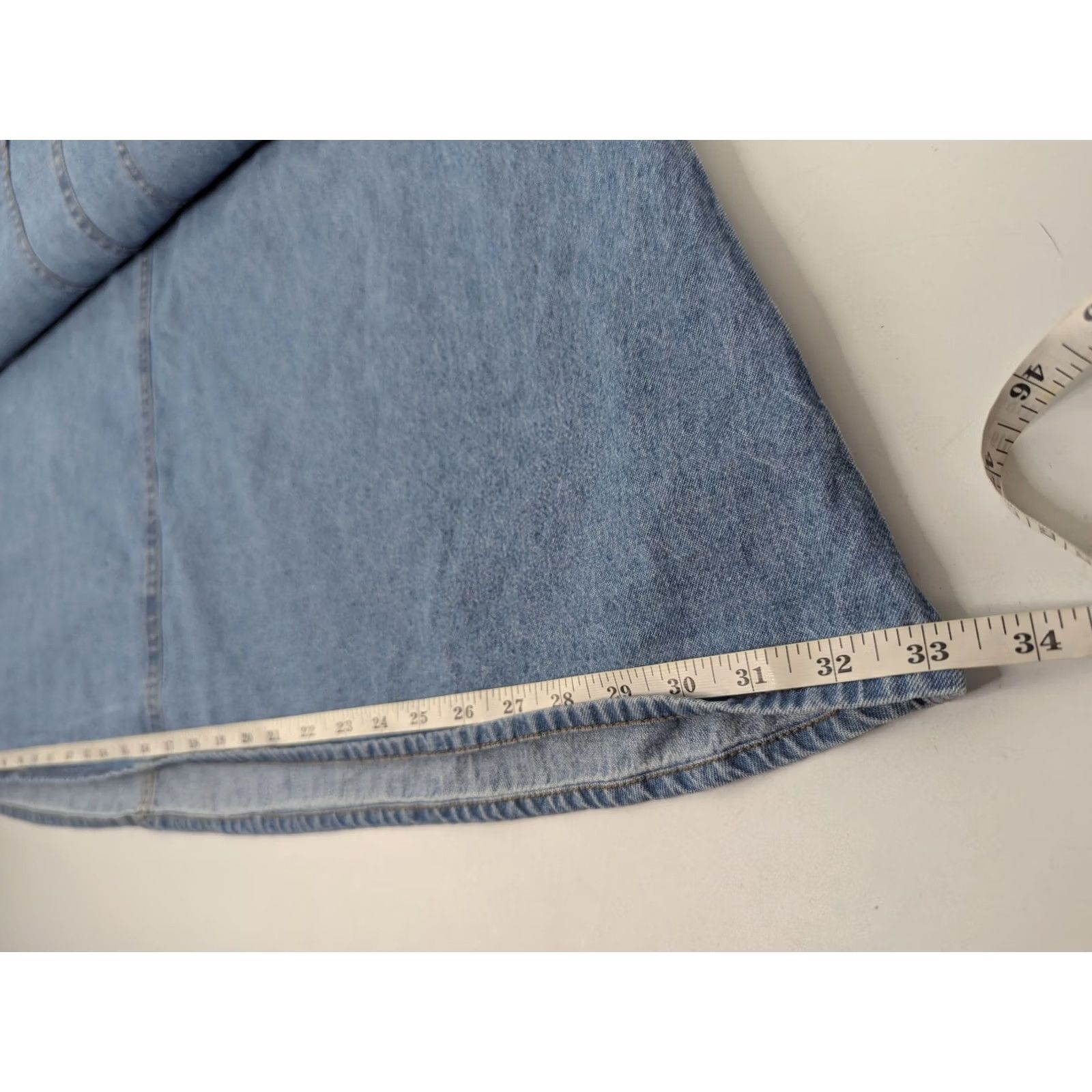 Denime VINTAGE Jane Ashley Denim Floral Embroidered Jumper Womens Dress Maxi Pockets Size L / US 10 / IT 46 - 6 Thumbnail