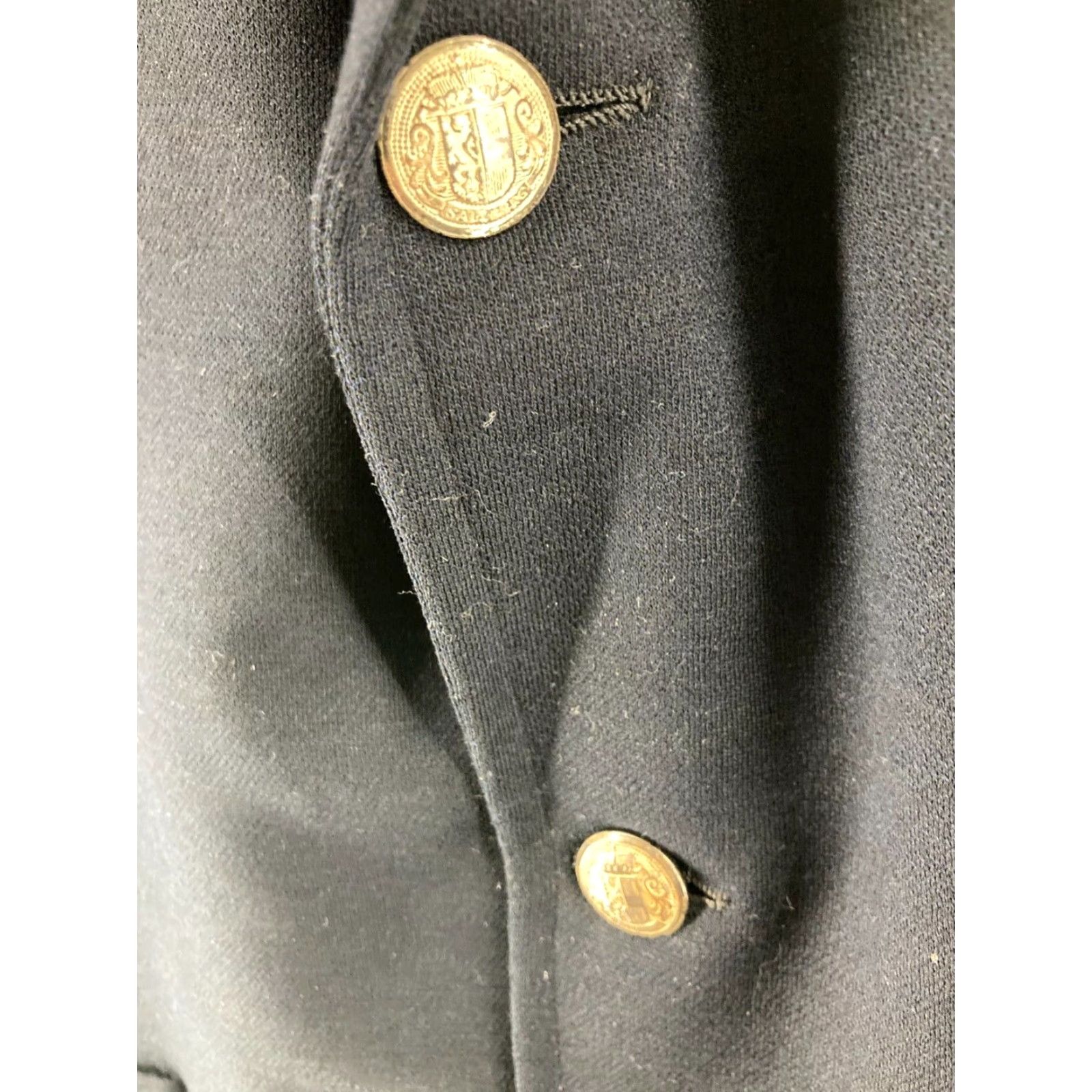 Vintage Vintage Country Squire Men’s Blazer Jacket Long 40 Navy Solid 3-Button Fall Winter Summer Spring Size 40R - 6 Thumbnail