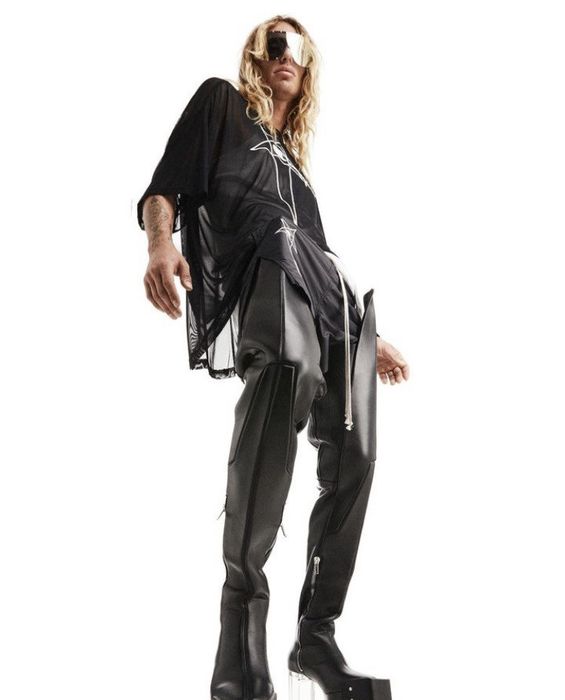 Rick Owens new FW21 RICK OWENS BLACK THIGH HIGH WADERS / KISS BOOTS ...