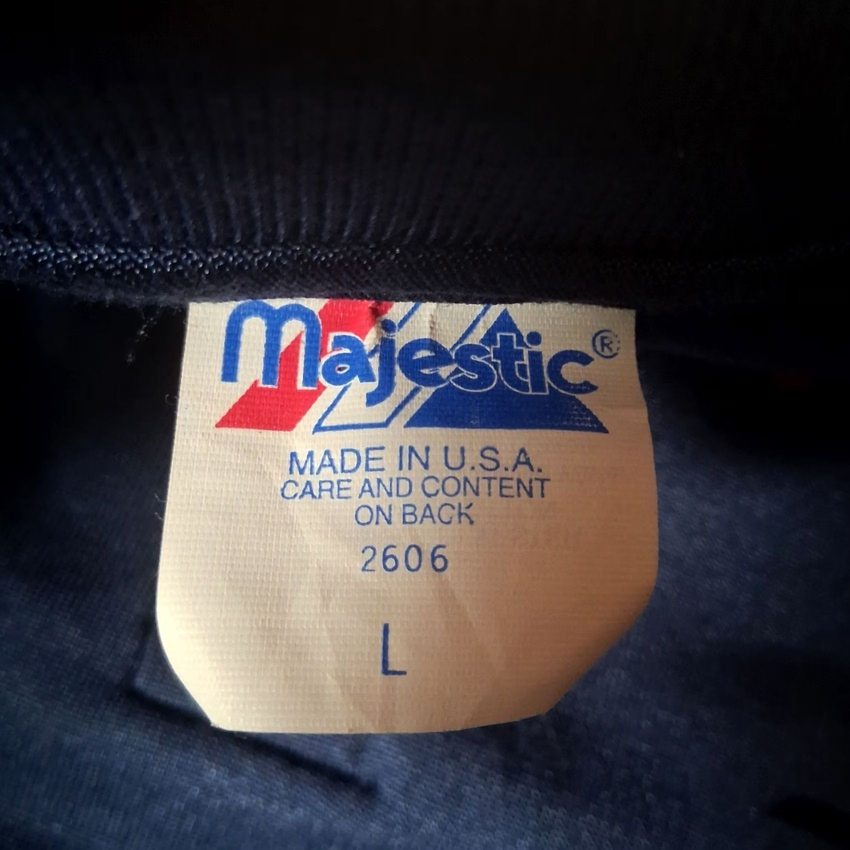 Vintage VINTAGE Majestic Polo Shirt L Navy Blue Red White Stripe Retro Sport Golf USA Shirt Mens Size US L / EU 52-54 / 3 - 7 Thumbnail