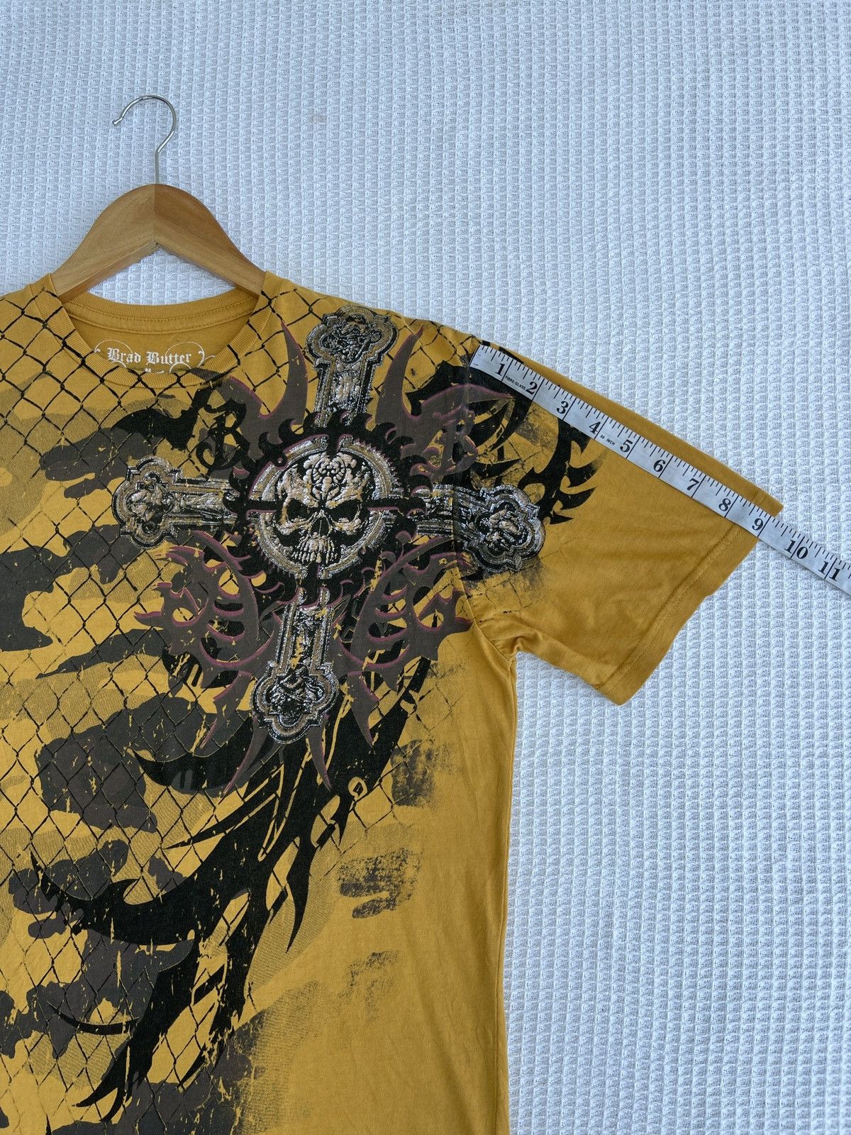 Affliction Rare🔥Brad Butter Cross Skull Head Affliction Style Tee Size US M / EU 48-50 / 2 - 12 Thumbnail