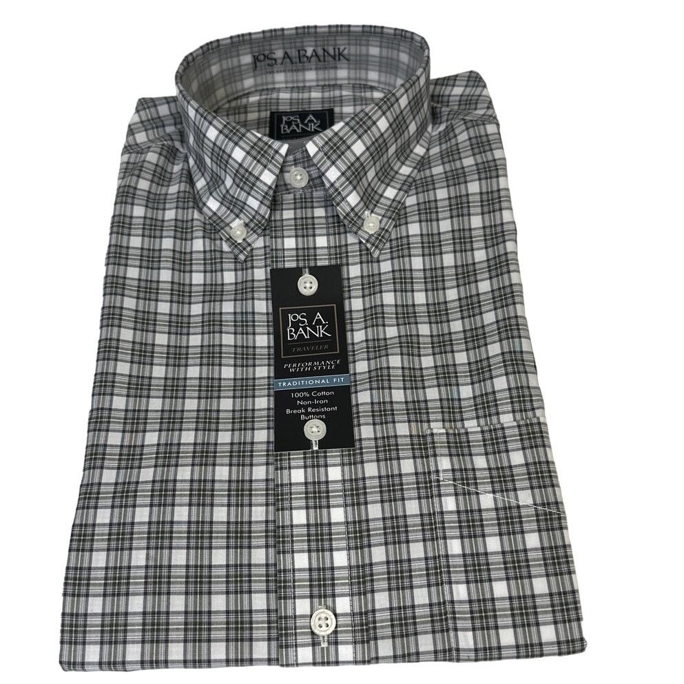 Jos. A. Bank Jos A Bank Dress Shirt Traveler Button Black White 16-36 Size US S / EU 44-46 / 1 - 1 Thumbnail
