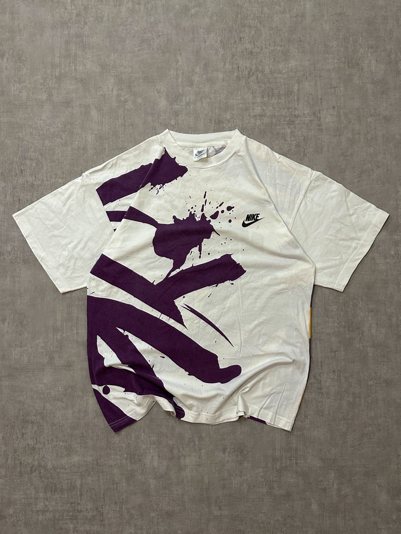 Nike × Vintage 90s Nike Vintage Print Agassi Challenge Court style T-shirt Size US L / EU 52-54 / 3 - 1 Thumbnail