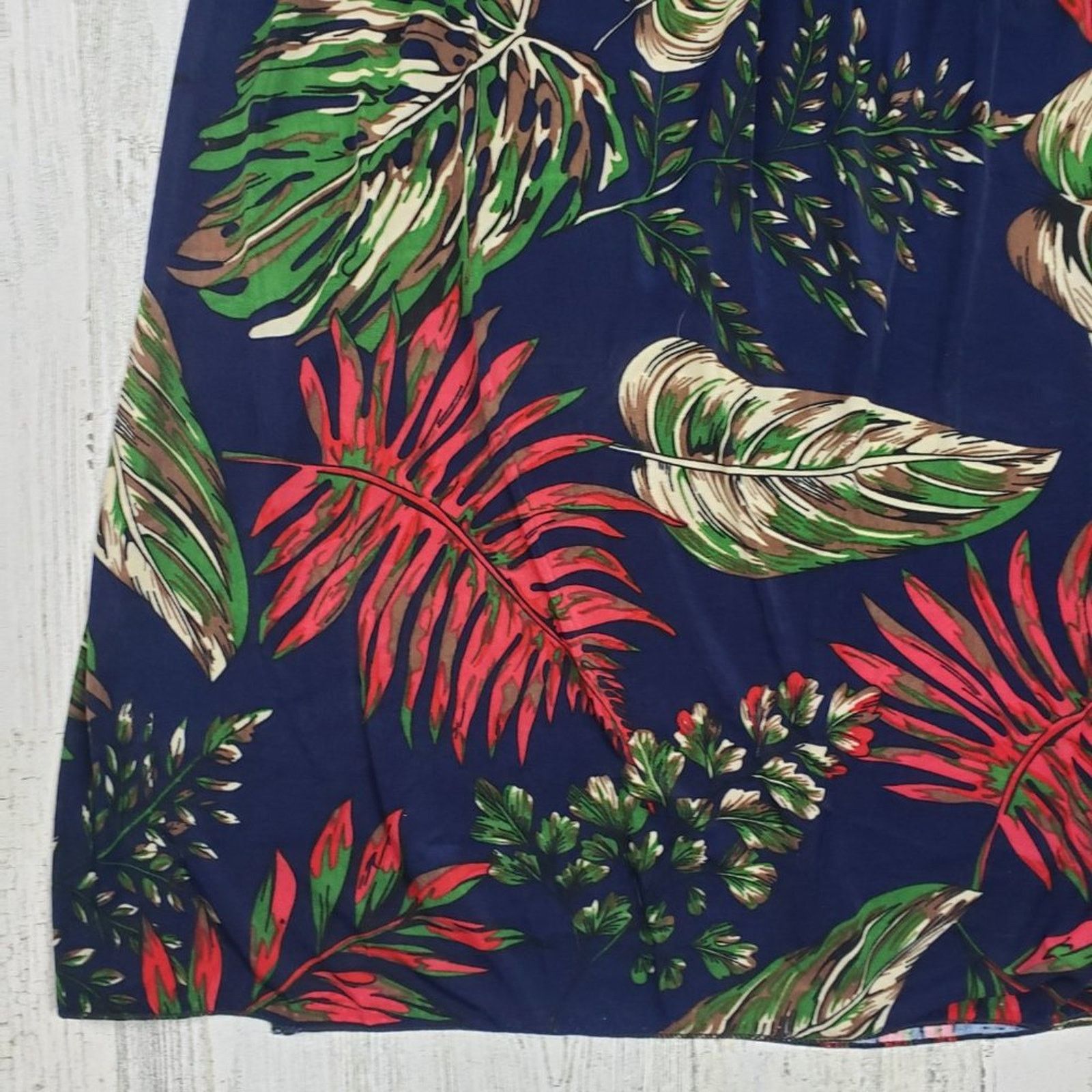 Other NWT Ace Fashions Navy Blue tropical Smocked Sundress Large Size M / US 6-8 / IT 42-44 - 5 Thumbnail