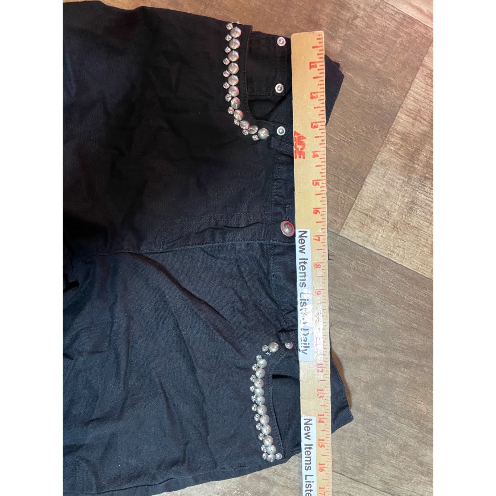 Vintage RUBY Rd. Jeans Women Size 8P Petite Black Cotton Spandex Stretch Straight 8P Womens Jeans Black Cotton Spandex Petites Size 30" / US 8 / IT 44 - 3 Thumbnail