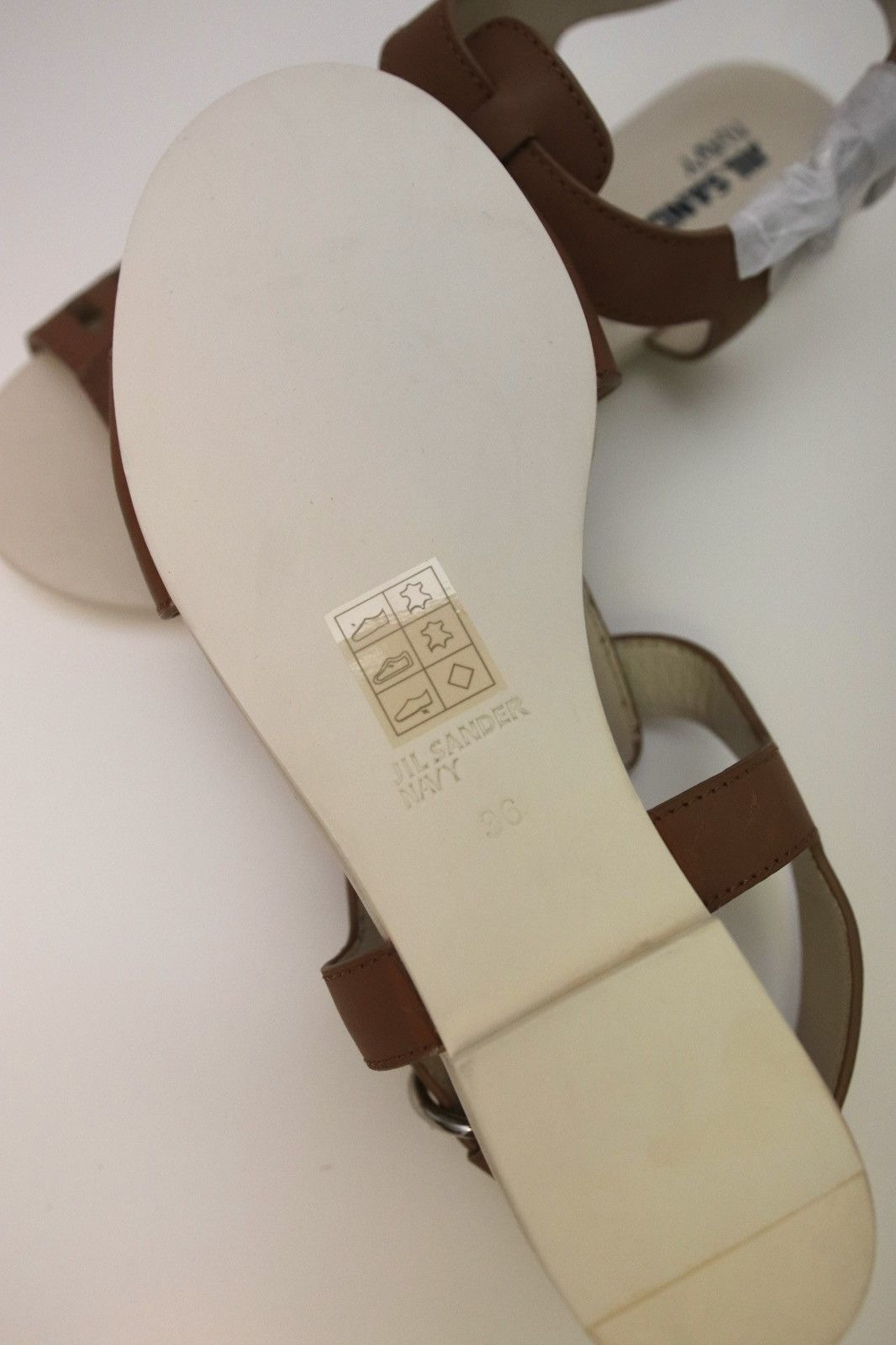 Jil Sander Jil Sander Navy new brown leather sandals Size US 6 / IT 36 - 7 Thumbnail