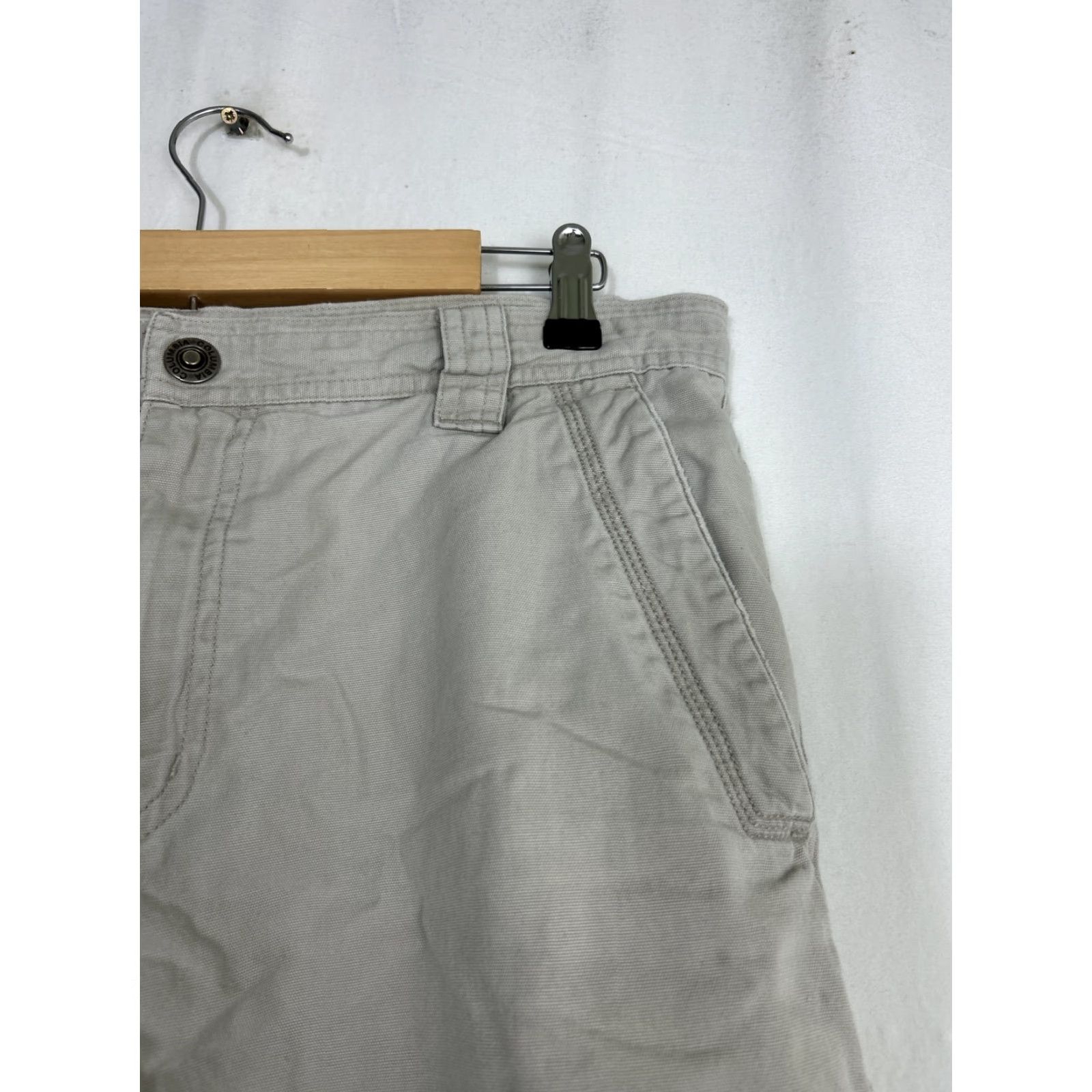 Vintage Columbia Mens Cargo Shorts Beige Cotton 34x10.5 Hiking Cargo Pockets Easy Care Lightweight - Mens Size US 34 / EU 50 - 5 Thumbnail