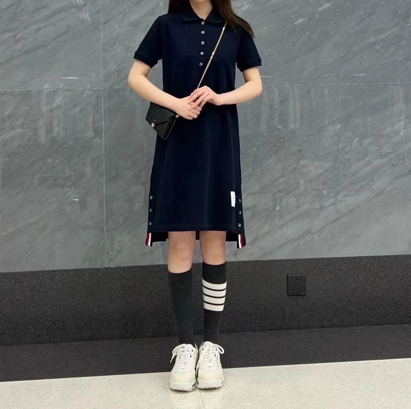 Thom Browne Thom Browne Women's Navy Polo Dress Tri-Color Back Strap Size XS / US 0-2 / IT 36-38 - 8 Thumbnail