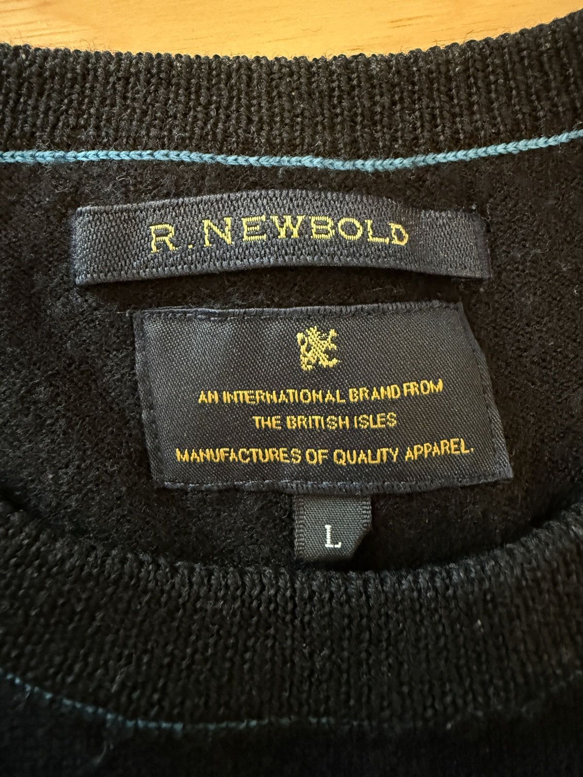 R.Newbold R.Newbold 100% Wool Black Crewneck Sweater Size US L / EU 52-54 / 3 - 3 Thumbnail