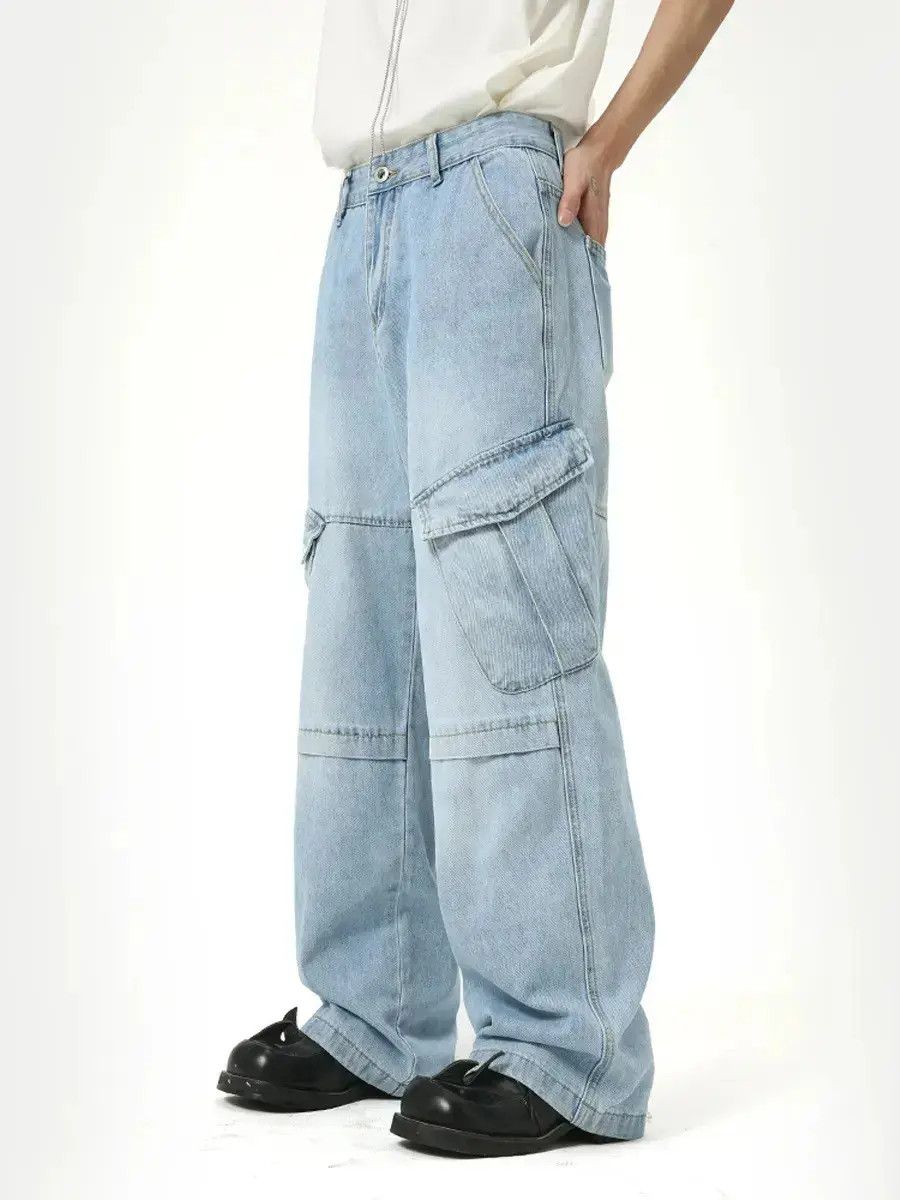 Japanese Brand Retro loose patchwork pocket jeans Size US 32 / EU 48 - 1 Thumbnail