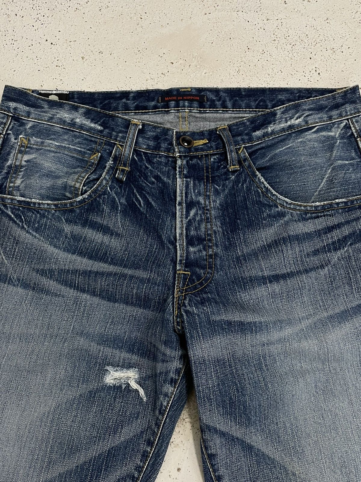Japanese Brand Vintage Japan Designer 90’s Made Nippon Distressed War Jeans Size US 32 / EU 48 - 6 Thumbnail
