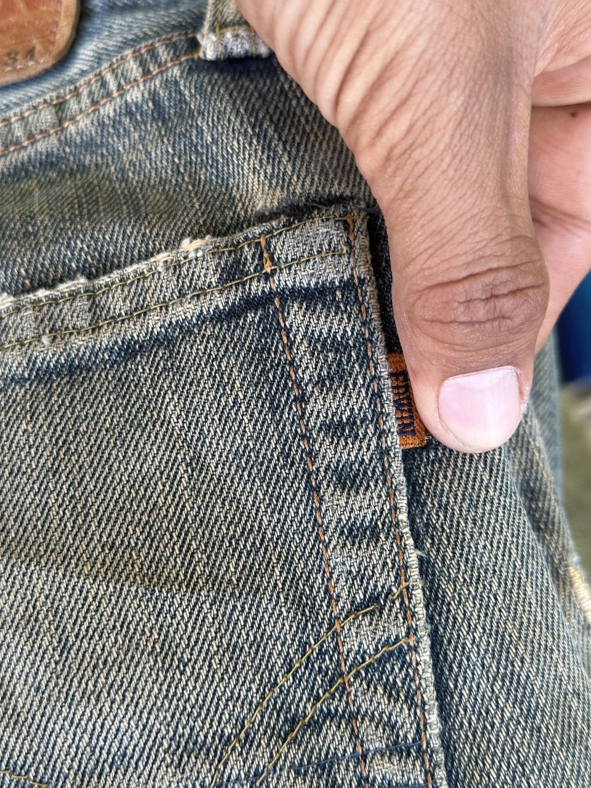 Kapital Trashed Distress Vintage Edwin 505X Selvedge Denim 31x41 Size US 31 - 19 Thumbnail