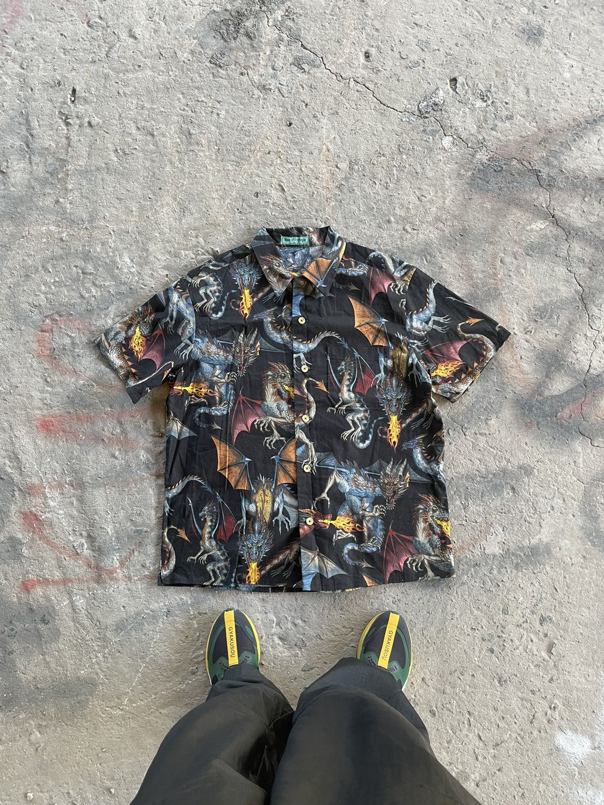 Vintage VINTAGE HAWAIIAN shirt DRAGONS Size US L / EU 52-54 / 3 - 1 Thumbnail
