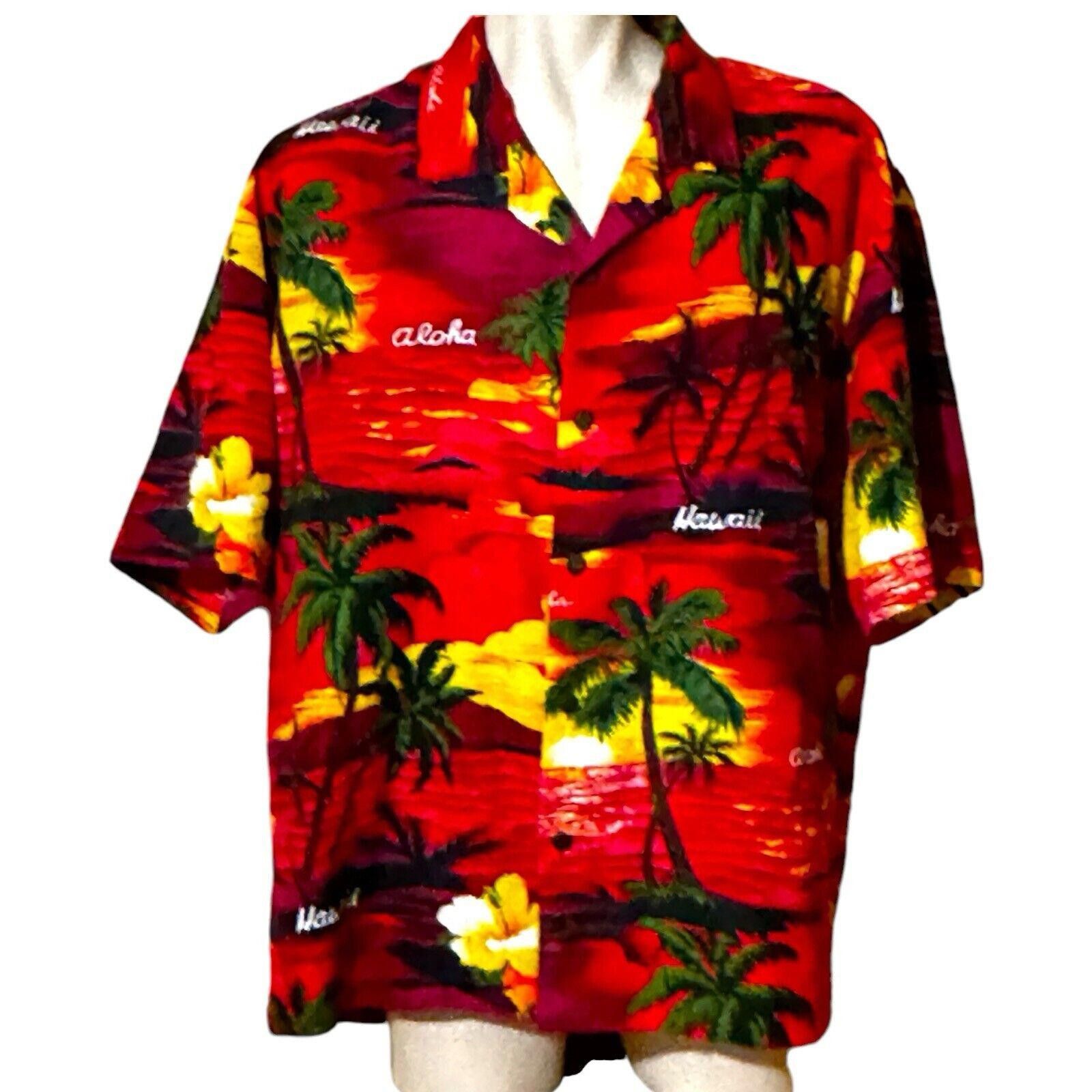 Designer Vintage Red Aloha Print Hawaiian Shirt Sz 3XL Size US XXL / EU 58 / 5 - 2 Thumbnail