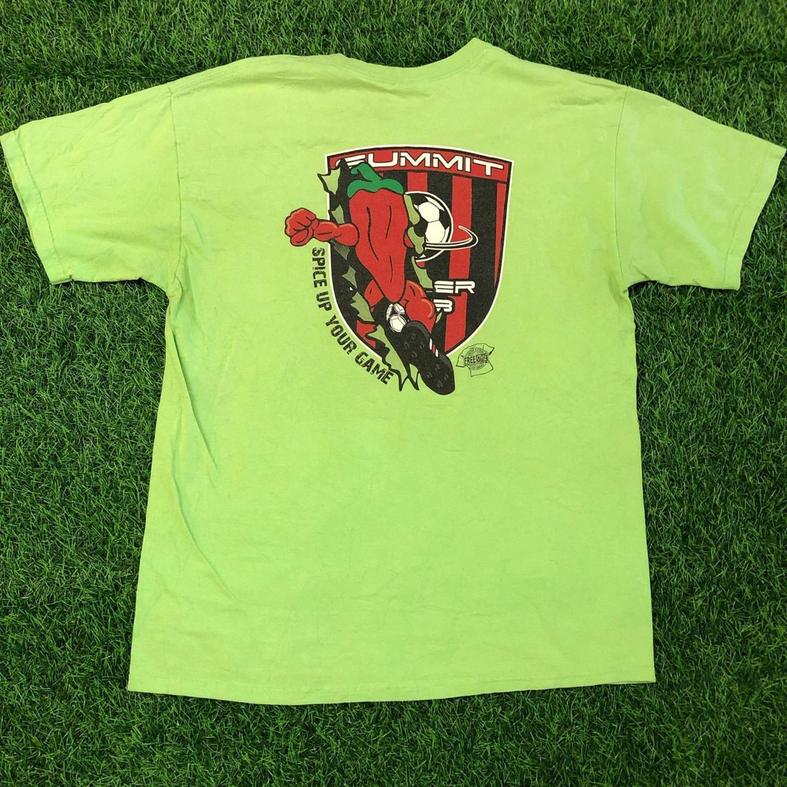 Gildan Men’s Lime Green ‘Salsa Soccer’ Graphic Tee Size US L / EU 52-54 / 3 - 2 Thumbnail