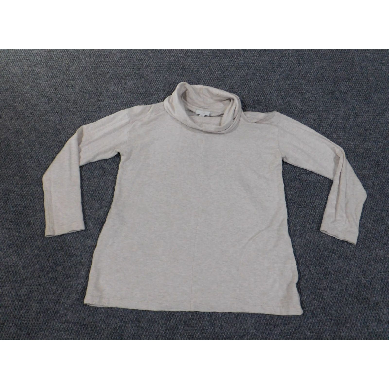 J. Jill J. Jill Sweater Pullover Shirt Knit Beige Raglan Sleeve Turtleneck Long Sleeve Regular Women Size L Size L / US 10 / IT 46 - 4 Thumbnail