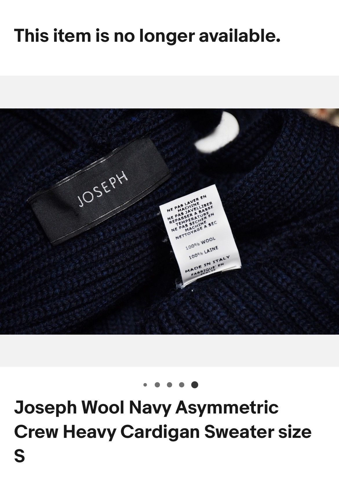 Joseph Joseph Navy Asymmetric Crew Cardigan Size XS / US 0-2 / IT 36-38 - 5 Thumbnail
