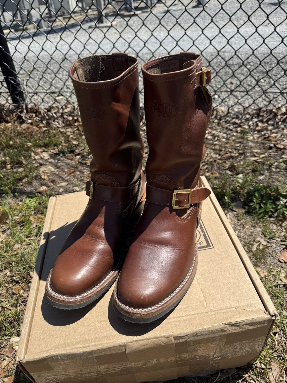 WESCO Wesco X The Shop Short Stack Olive Boss Engineer Boots
