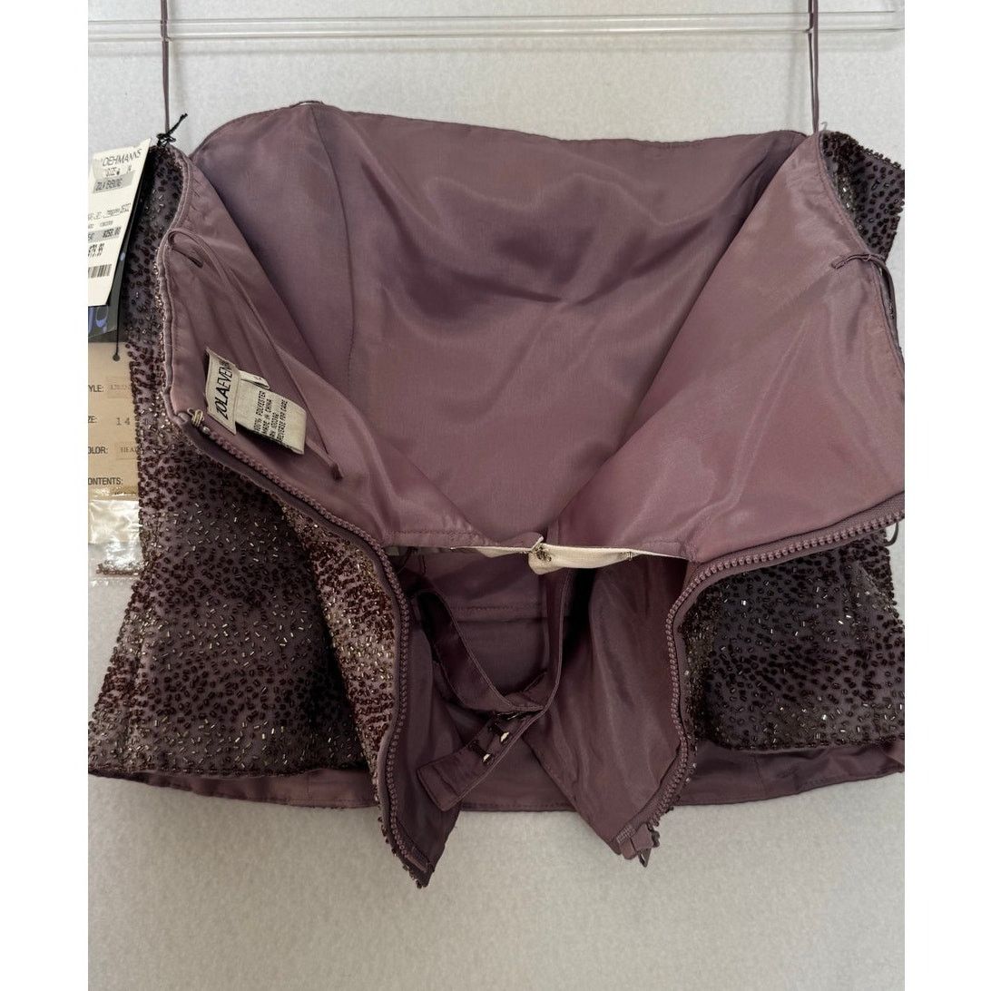 Other Zola Evening David Minka Y2K Beaded Corset Top 14 NWT Size L / US 10 / IT 46 - 11 Thumbnail