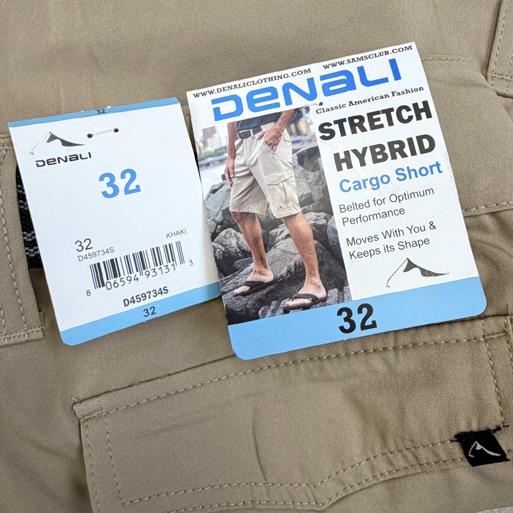 Vintage Denali Cargo Shorts Mens 32 Khaki Stretch Belted Pockets Outdoor Hiking Size US 32 / EU 48 - 5 Thumbnail