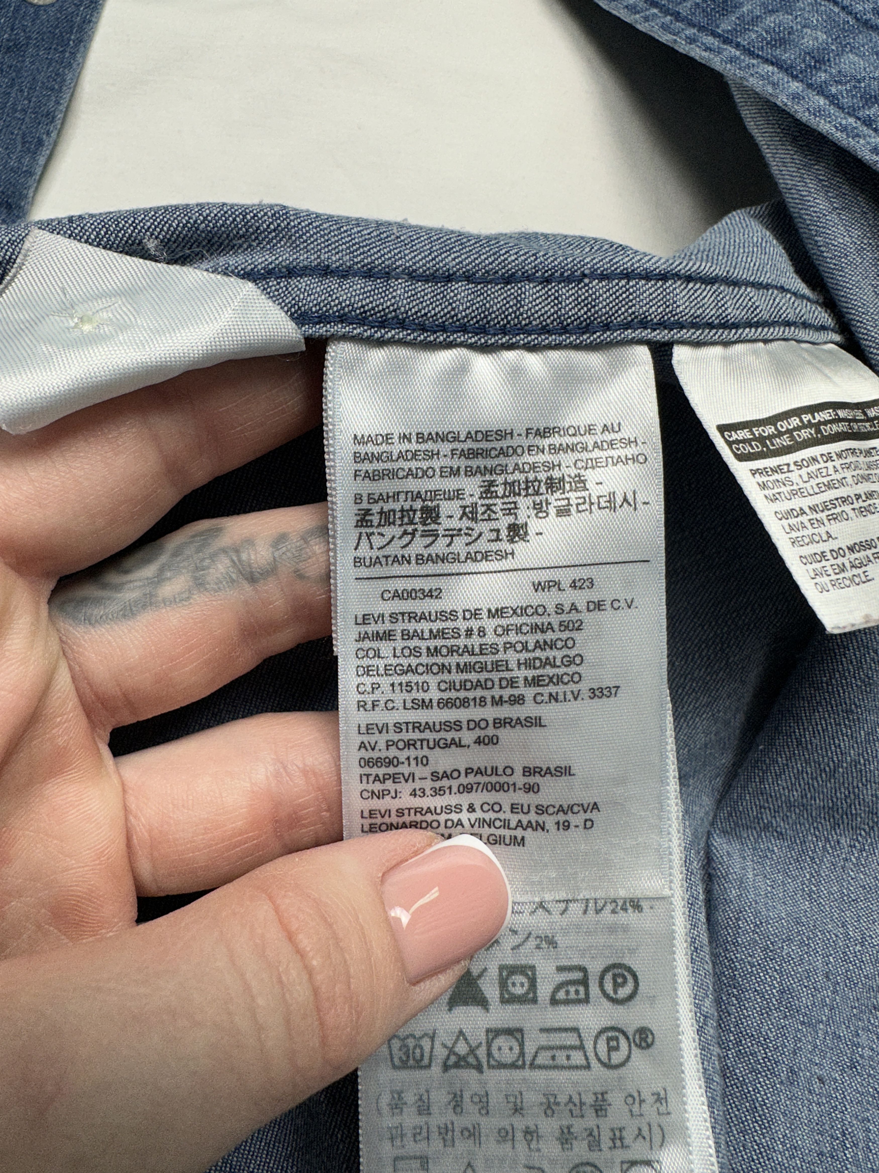 Levi's × Levi's Vintage Clothing Levi's Vintage Mens Denim Shirt Size US L / EU 52-54 / 3 - 6 Thumbnail