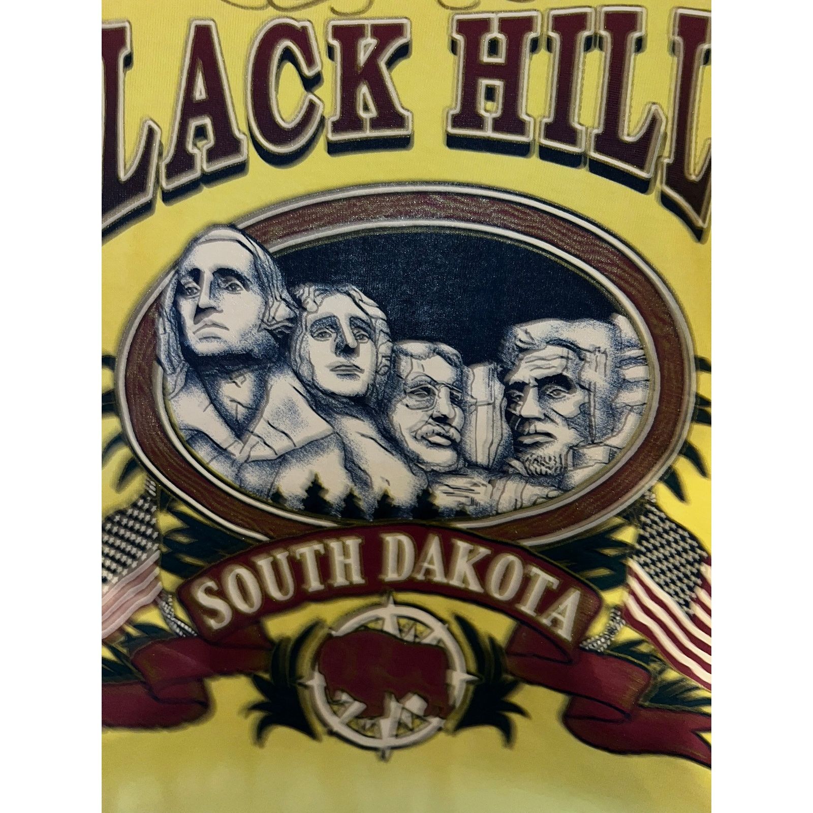 Gildan Vintage Black Hills South Dakota Shirt Yellow Tee L Large Size US L / EU 52-54 / 3 - 4 Thumbnail