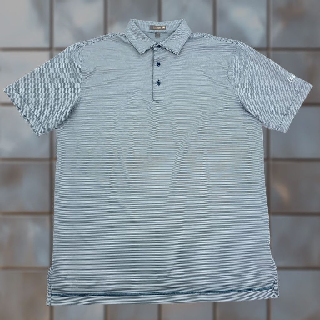 Peter Millar Peter Millar Summer Comfort Polo Shirt Mens Large Blue Striped Golf Shirt Size US L / EU 52-54 / 3 - 1 Thumbnail