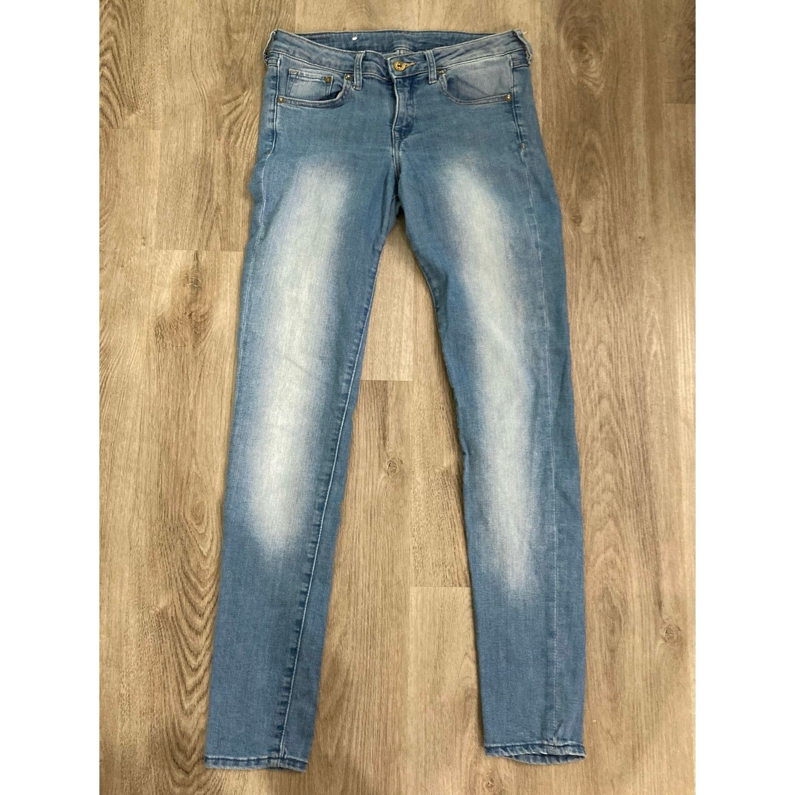 H&M H&M Women's High Waist Super Skinny Stretch Jeans Blue 28 Size 29" - 2 Thumbnail