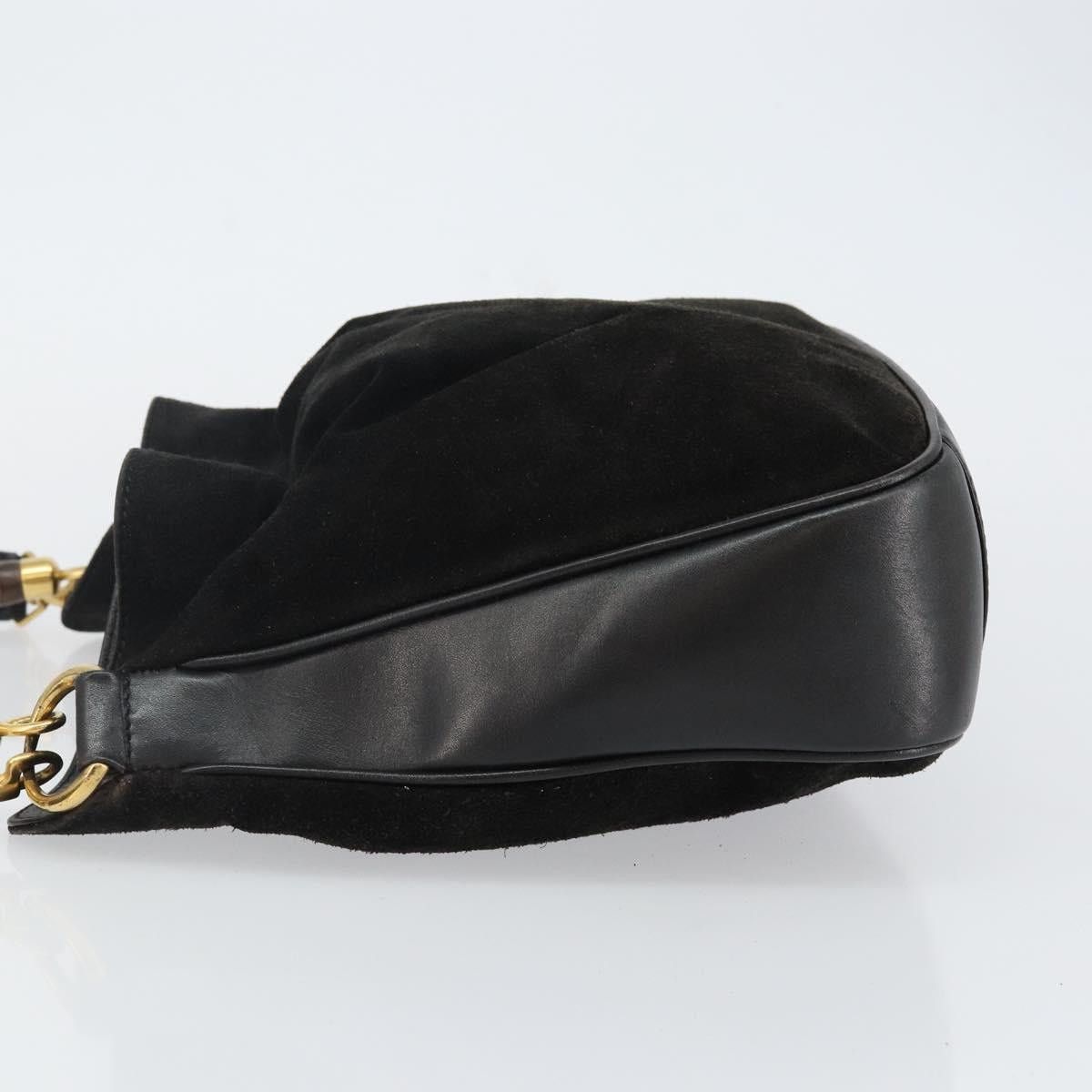 Gucci GUCCI Handbag Suede Leather Black Gold 001 1732 001 1732 Size ONE SIZE - 5 Thumbnail