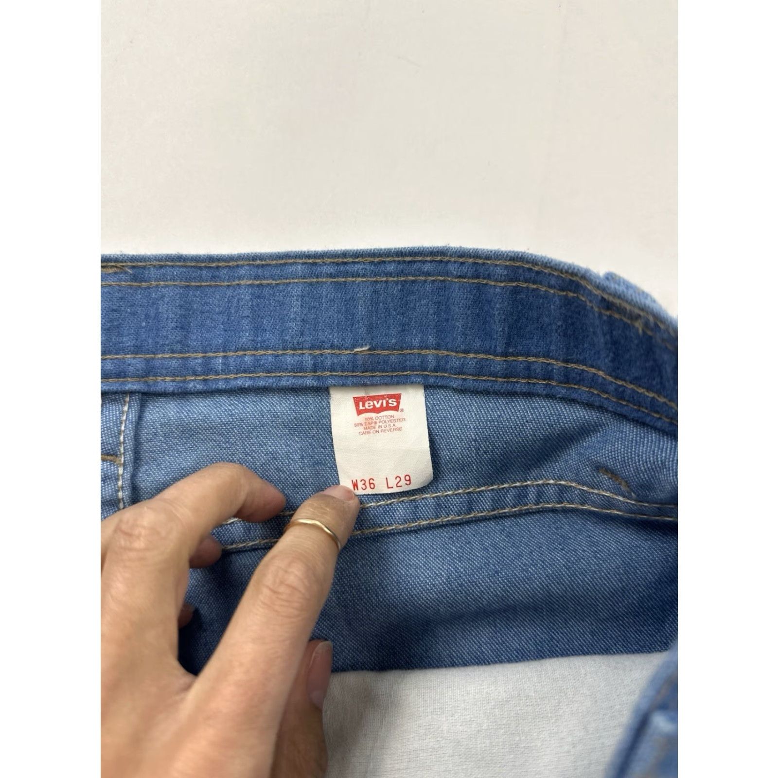 Levi's VINTAGE Levi’s 514 Jeans Men 34x28 Blue 1997 Paper Tag USA 90s City Western Cowboy Mens Size US 34 / EU 50 - 5 Thumbnail