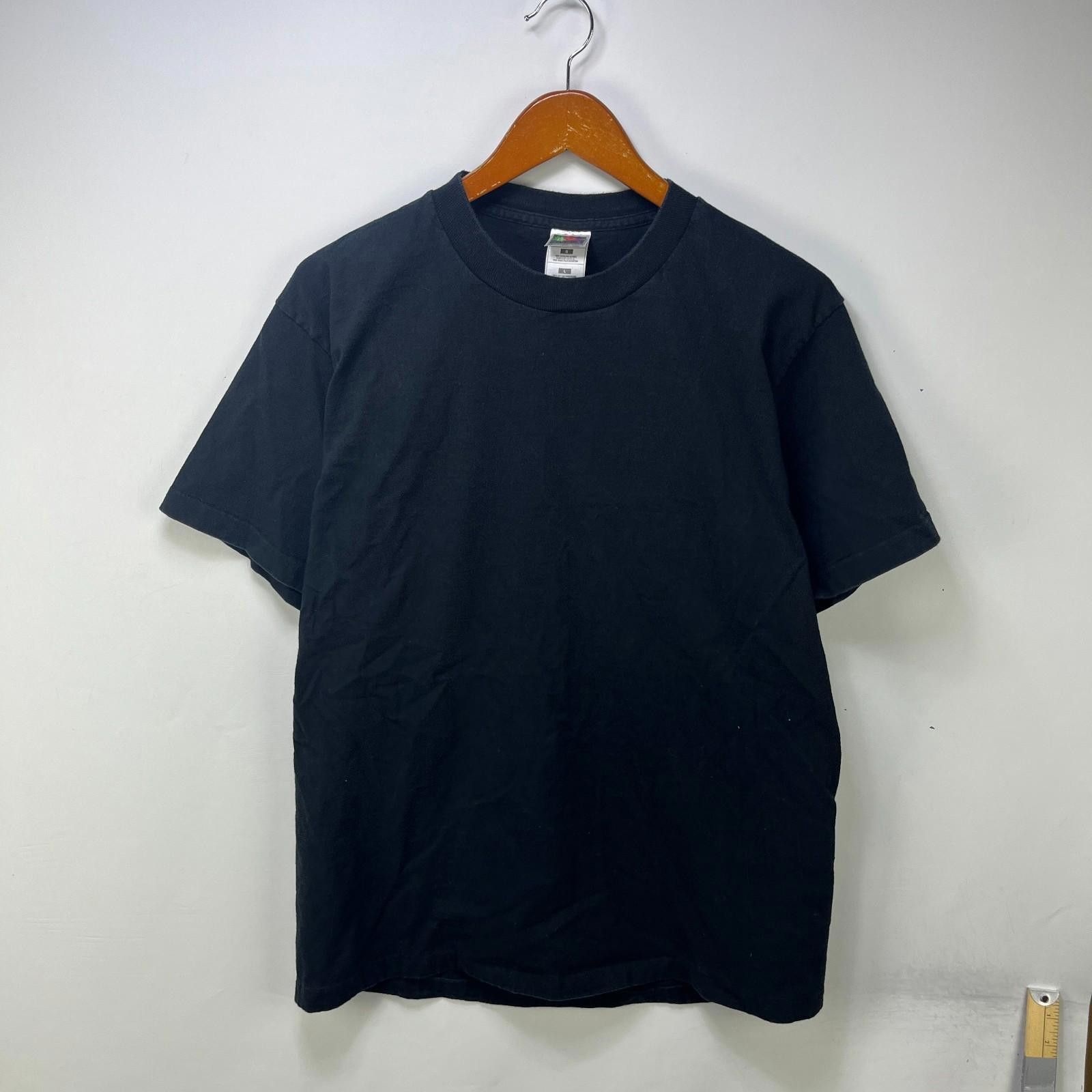 Fruit Of The Loom Vintage Blank Black Single Stitch Shirt Large Fruit Loom Size US L / EU 52-54 / 3 - 1 Thumbnail