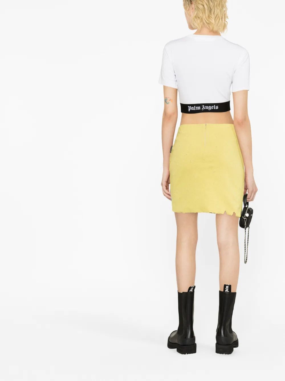 Palm Angels o1y1125 Mini Skirt in Yellow/Black Size 27" / US 4 / IT 40 - 3 Thumbnail