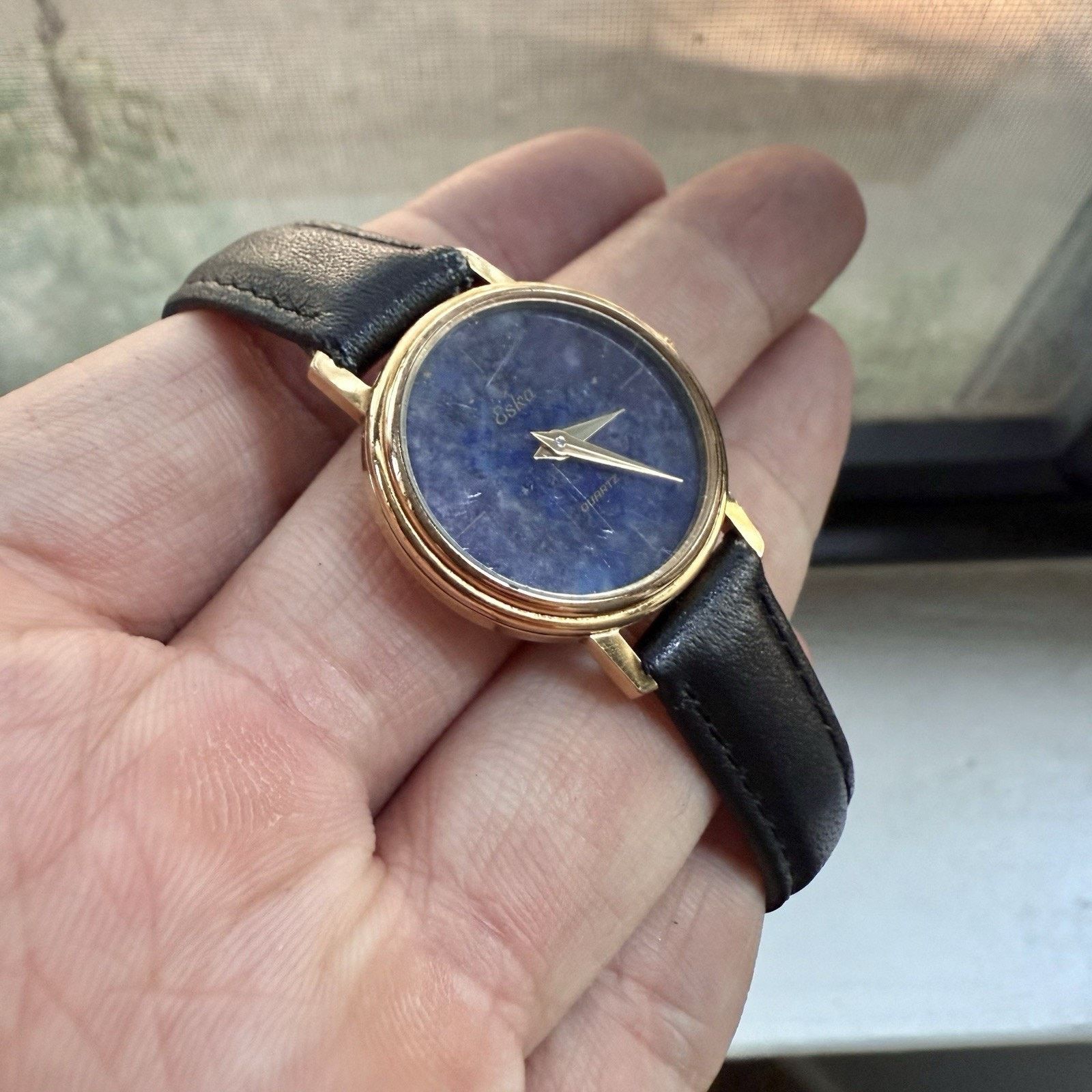Vintage Vintage Eska Quartz Gold Plated Watch Lapis Lazuli Ladies 24 Size ONE SIZE - 8 Thumbnail