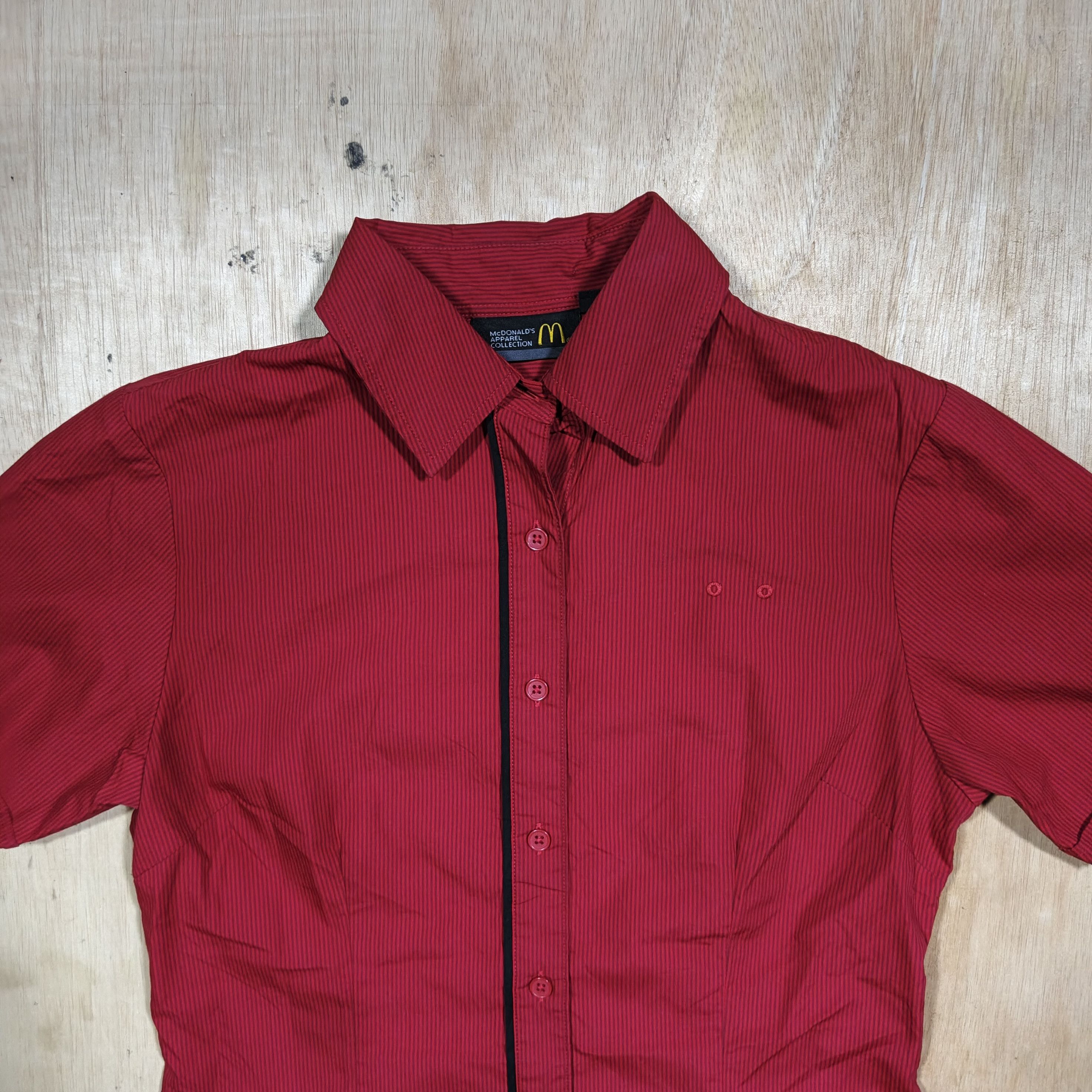 Other McDonald's Apparel Collection Red Pinstripe Uniform Shirt Size L / US 10 / IT 46 - 2 Thumbnail