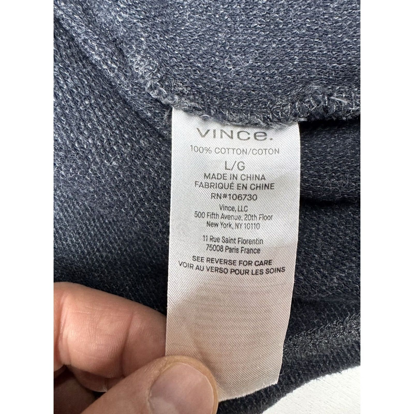 Vince Vince Long Sleeve Polo Shirt Men L Black Grey Striped Jersey Flannel Soft Casual, Travel All Seasons Lightweight Cotton Shirt Mens Size US L / EU 52-54 / 3 - 7 Thumbnail